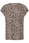Fransa Seen 1 T-shirt Aura Bloom Hot Fudge Brun
