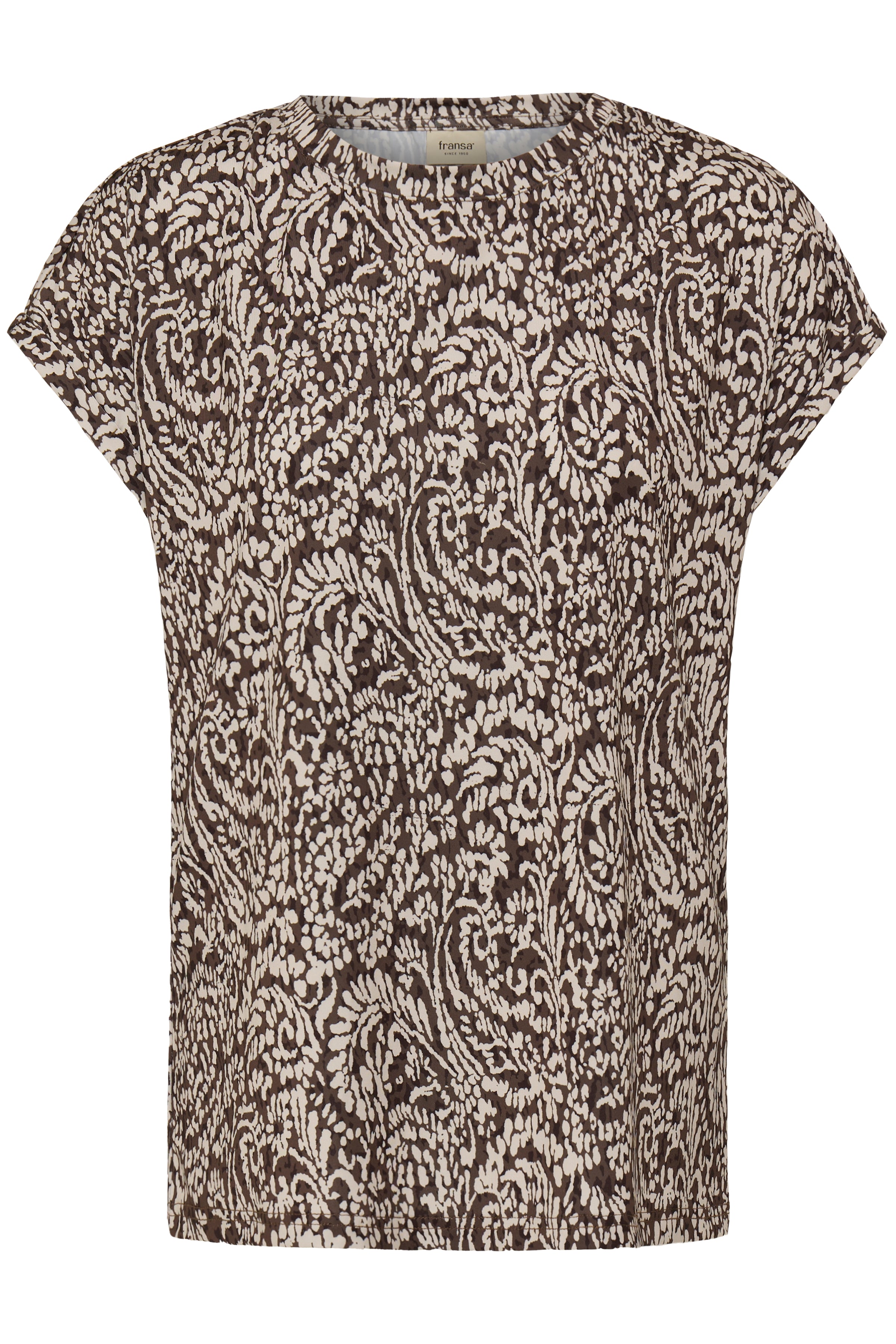 Fransa Seen 1 T-shirt Aura Bloom Hot Fudge Brun