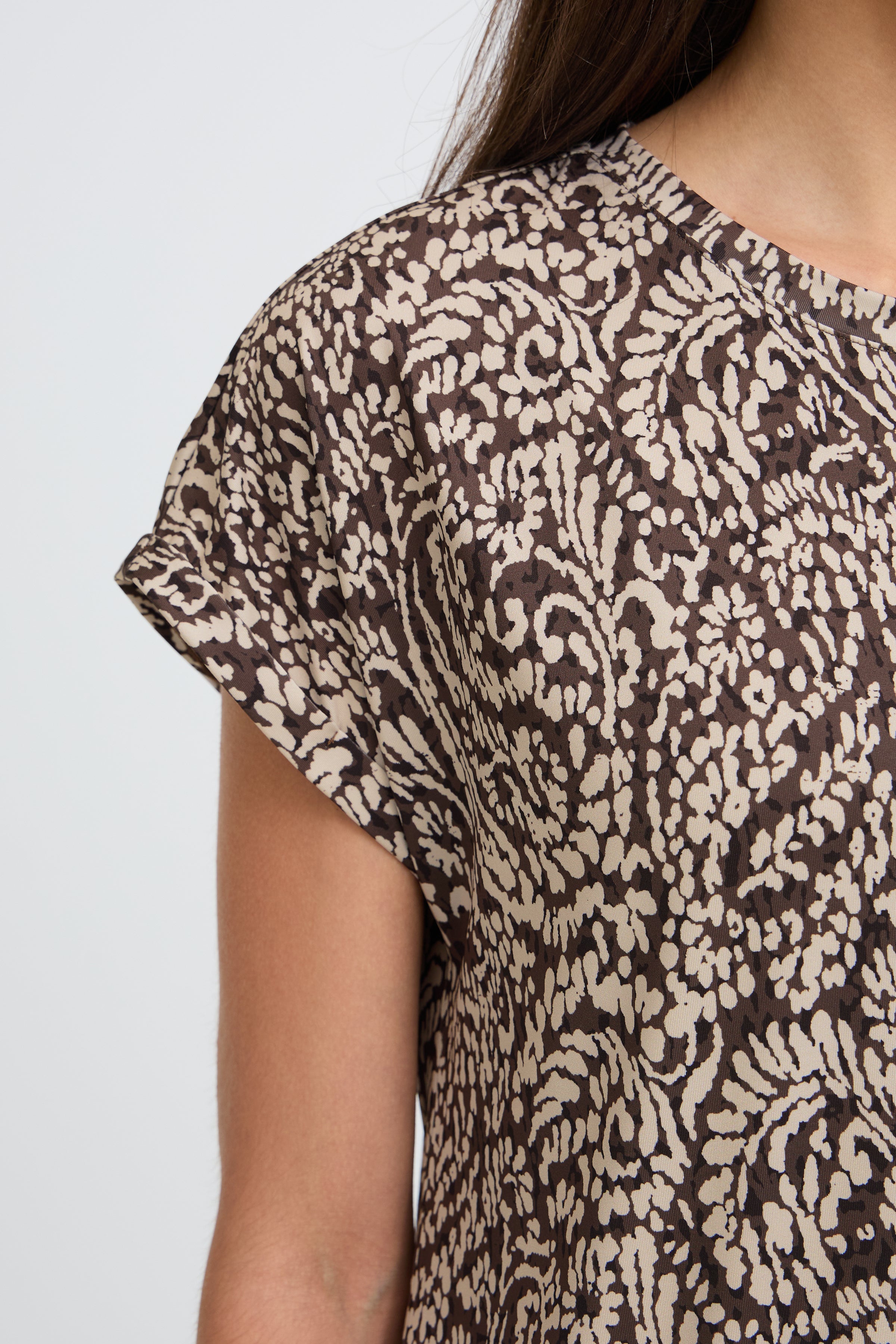 Fransa Seen 1 T-shirt Aura Bloom Hot Fudge Brun