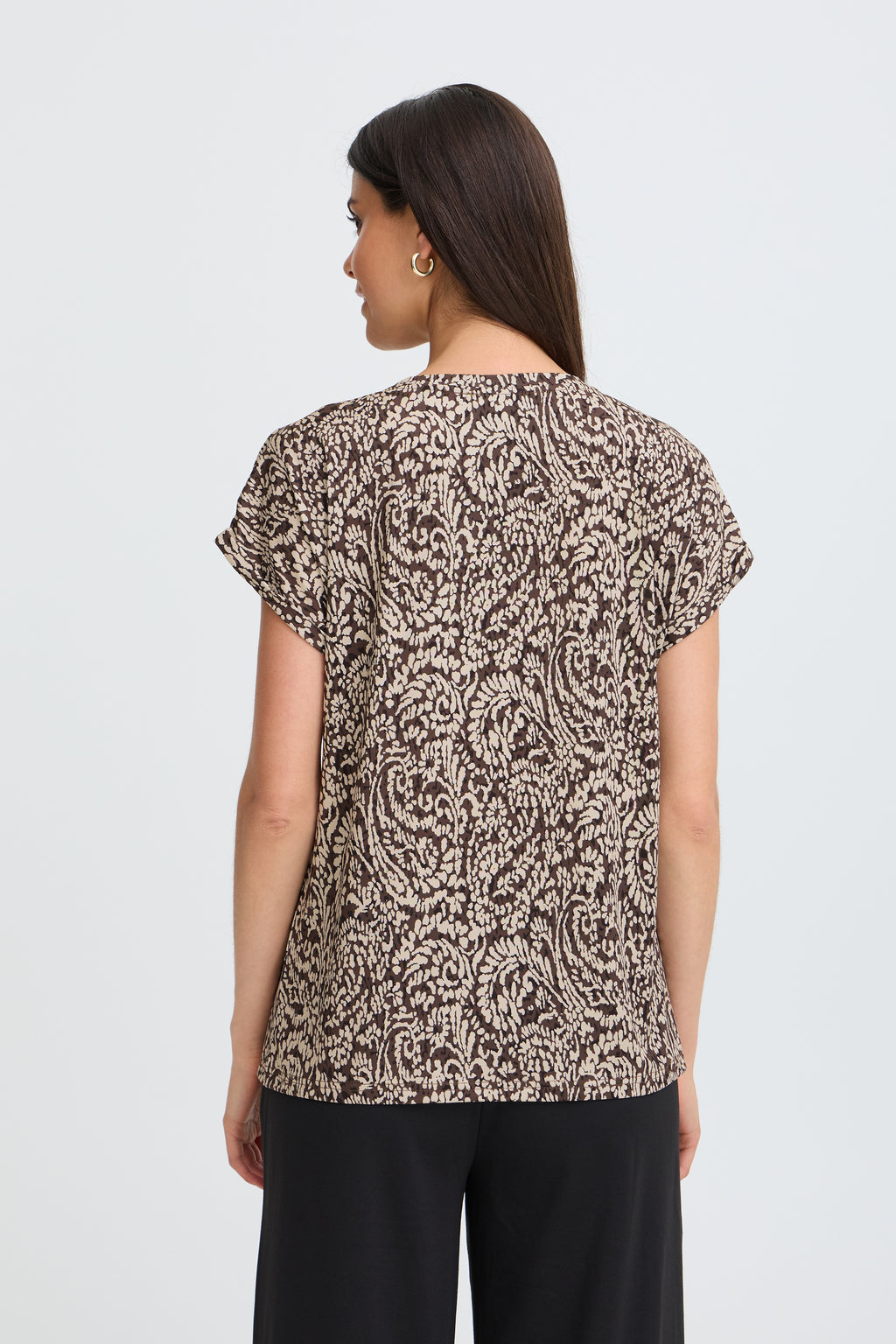 Fransa Seen 1 T-shirt Aura Bloom Hot Fudge Brun