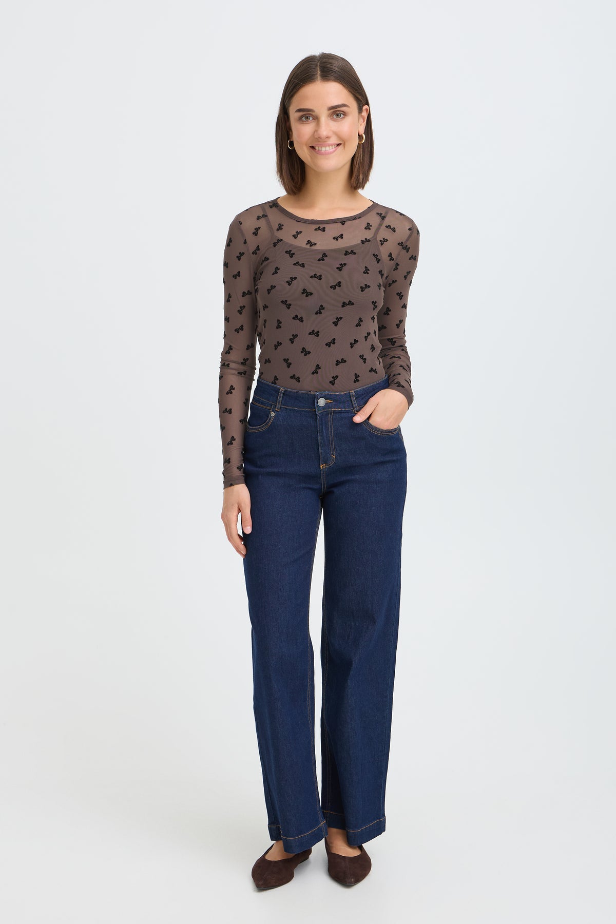 Fransa Deta T-shirt 1 Bows Brun