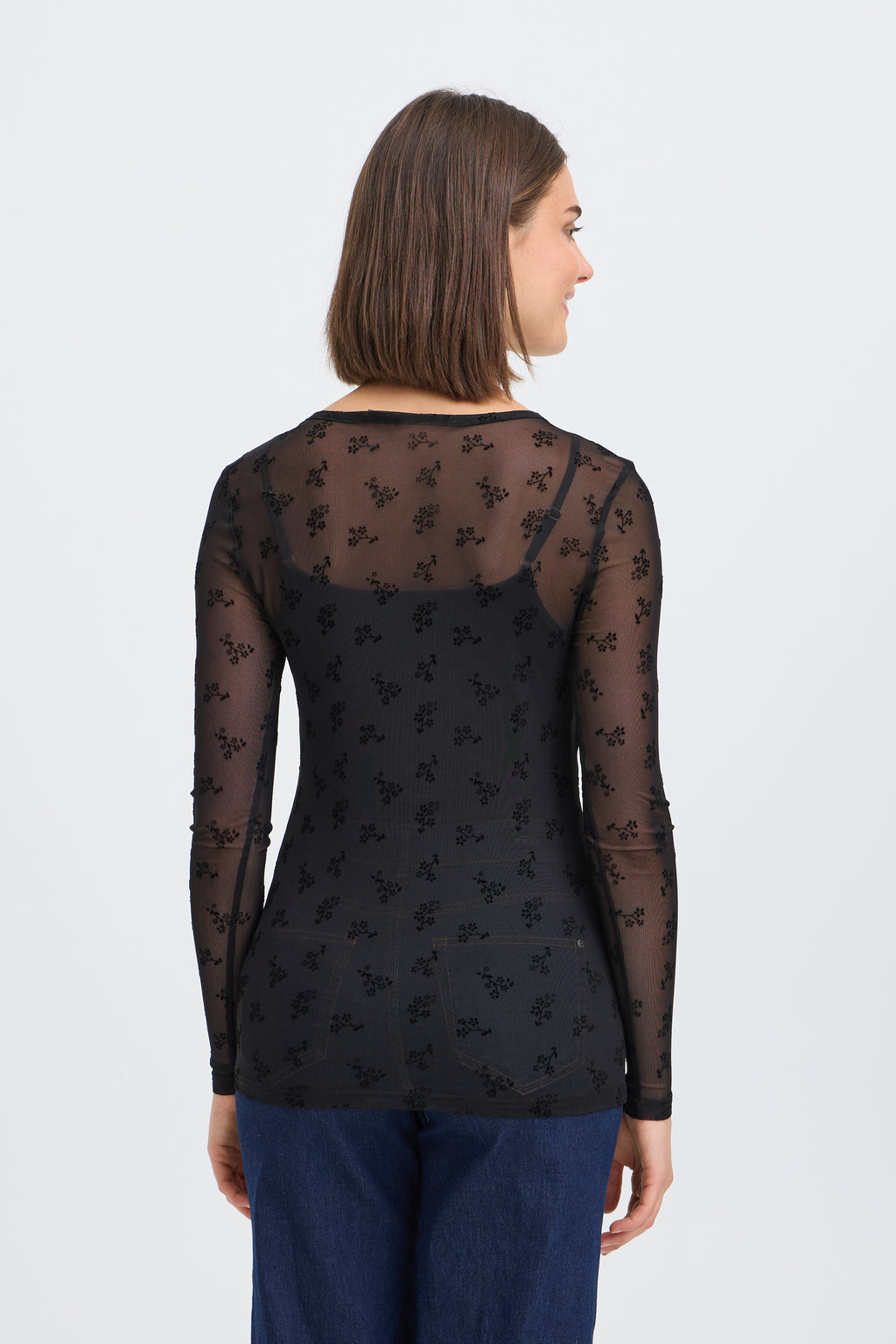 Fransa Deta T-shirt 1 Florals Sort