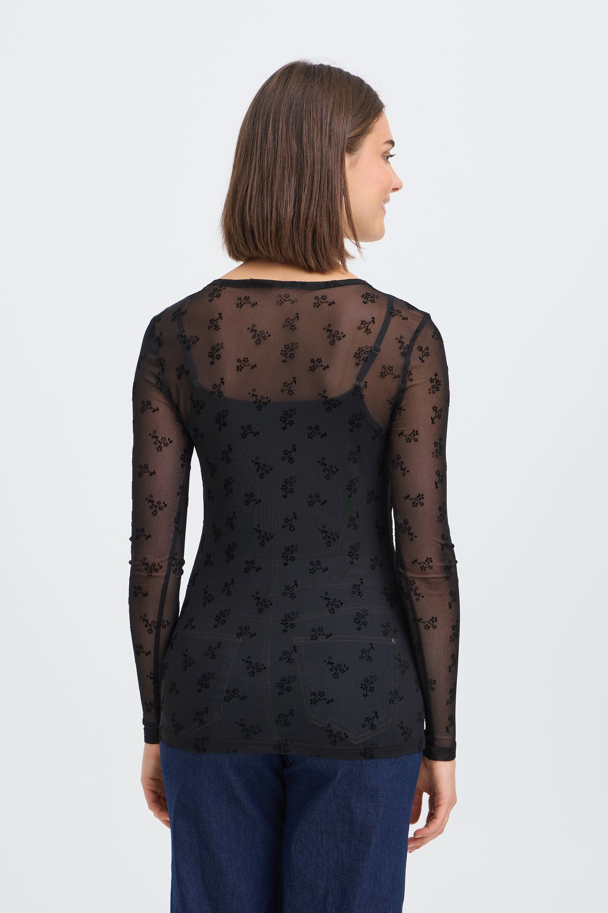 Fransa Deta T-shirt 1 Florals Sort