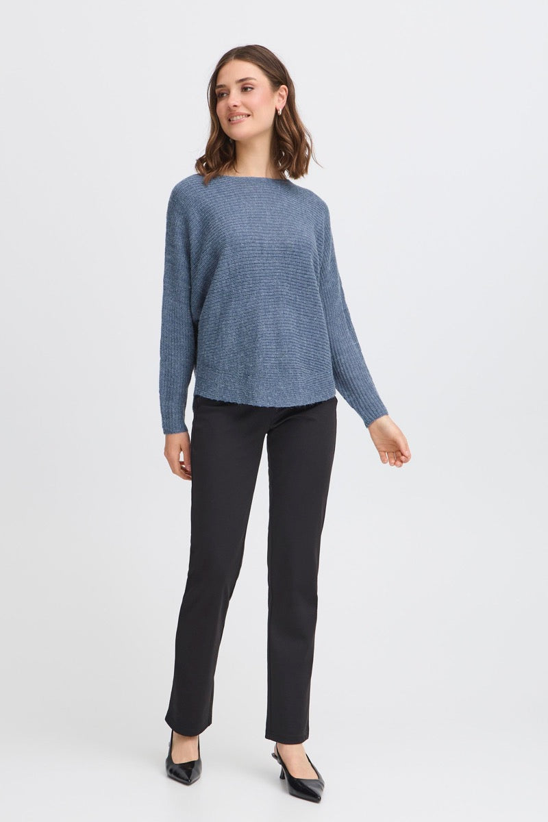 Fransa Eretta Pullover 3 Bering Sea Blå