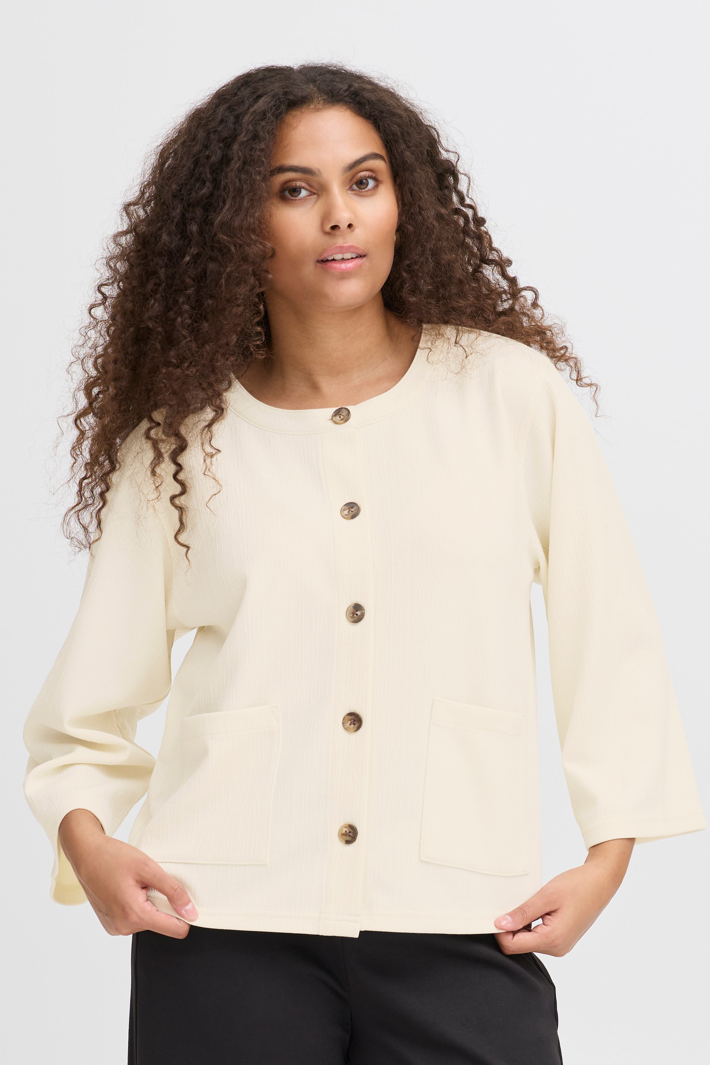 Fransa Carla Cardigan 2 Whisper Hvid