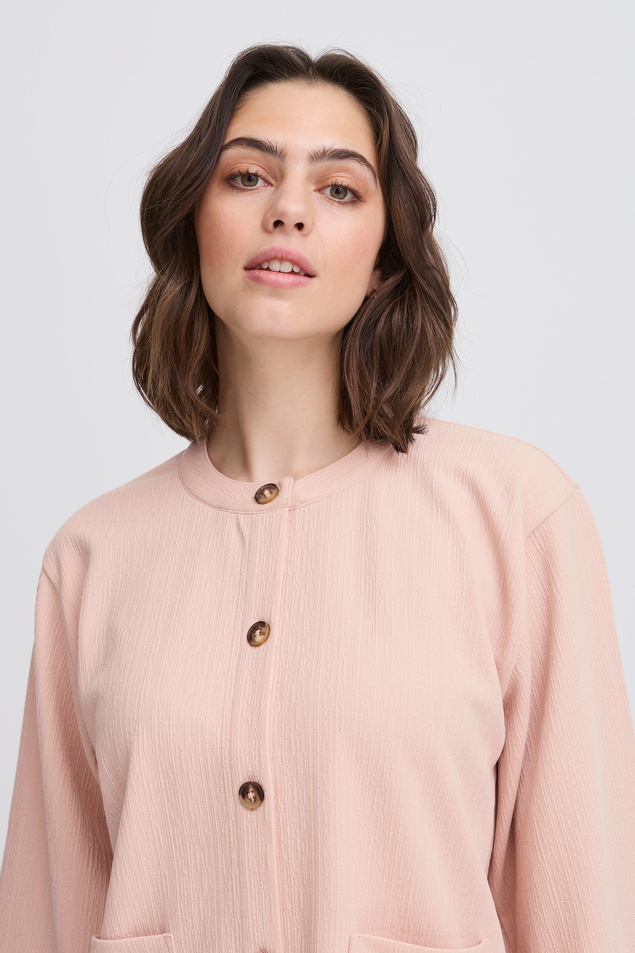 Fransa Carla Cardigan 2 Rosa Smoke