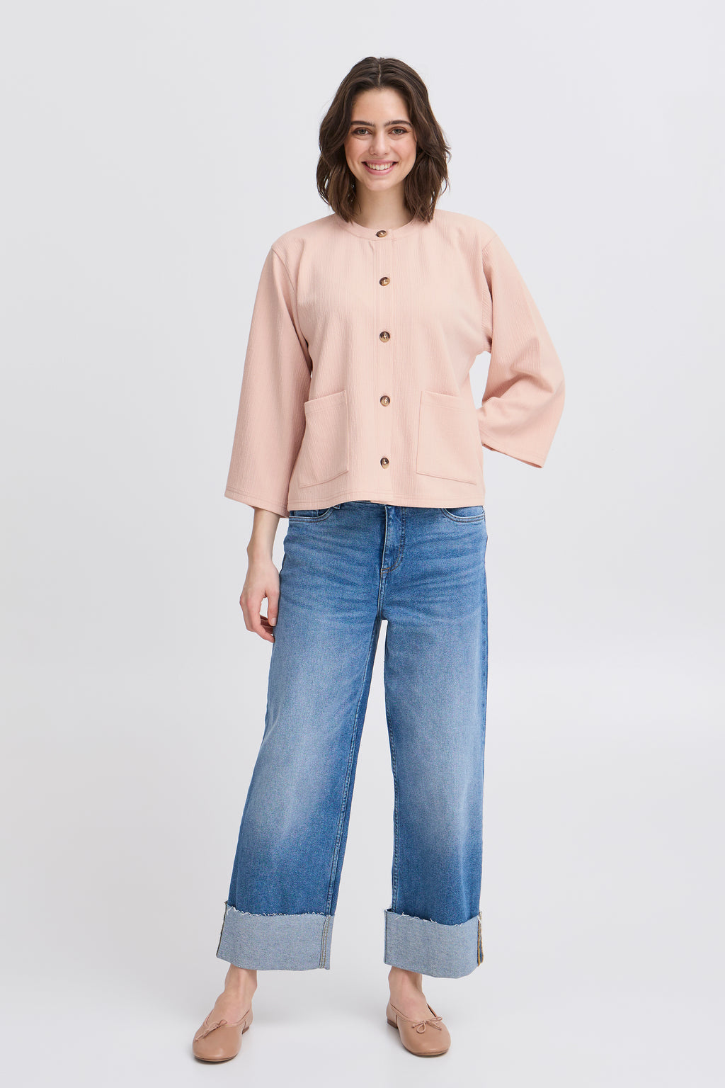 Fransa Carla Cardigan 2 Rosa Smoke