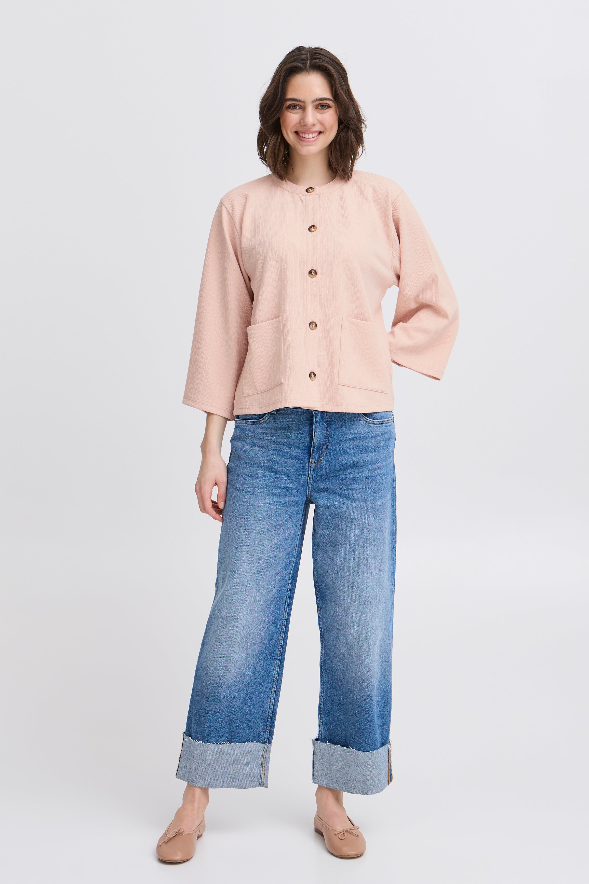 Fransa Carla Cardigan 2 Rosa Smoke