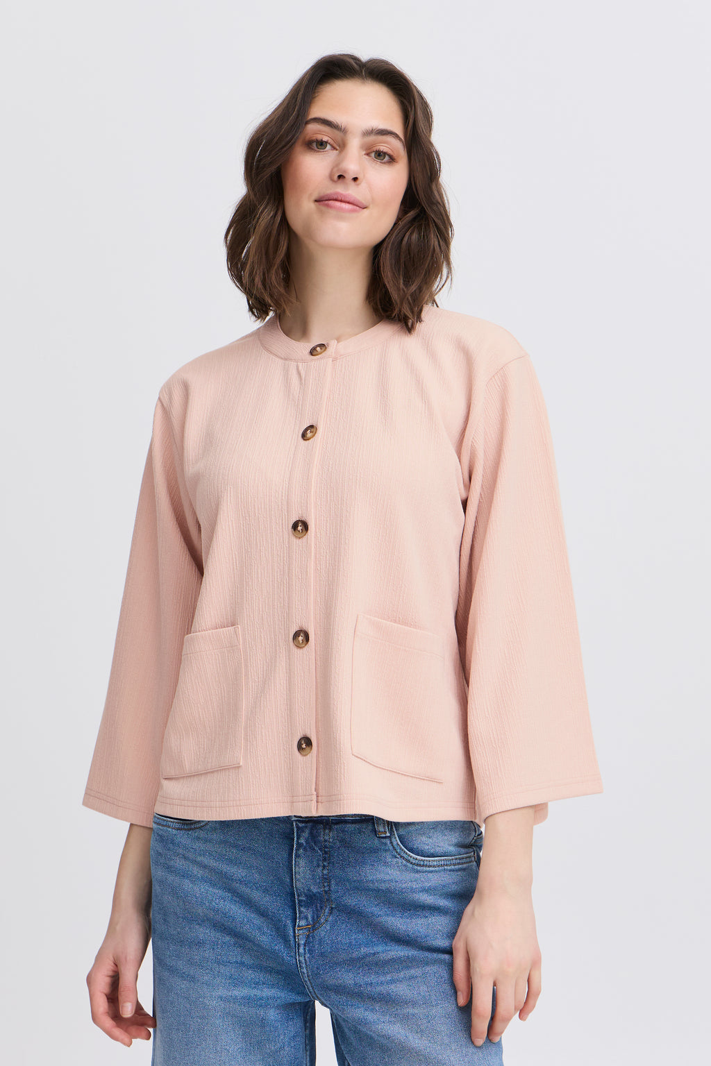 Fransa Carla Cardigan 2 Rosa Smoke