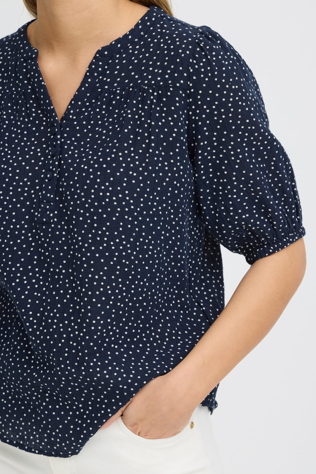 Fransa Bobbi Bluse 1 Prikker Blå