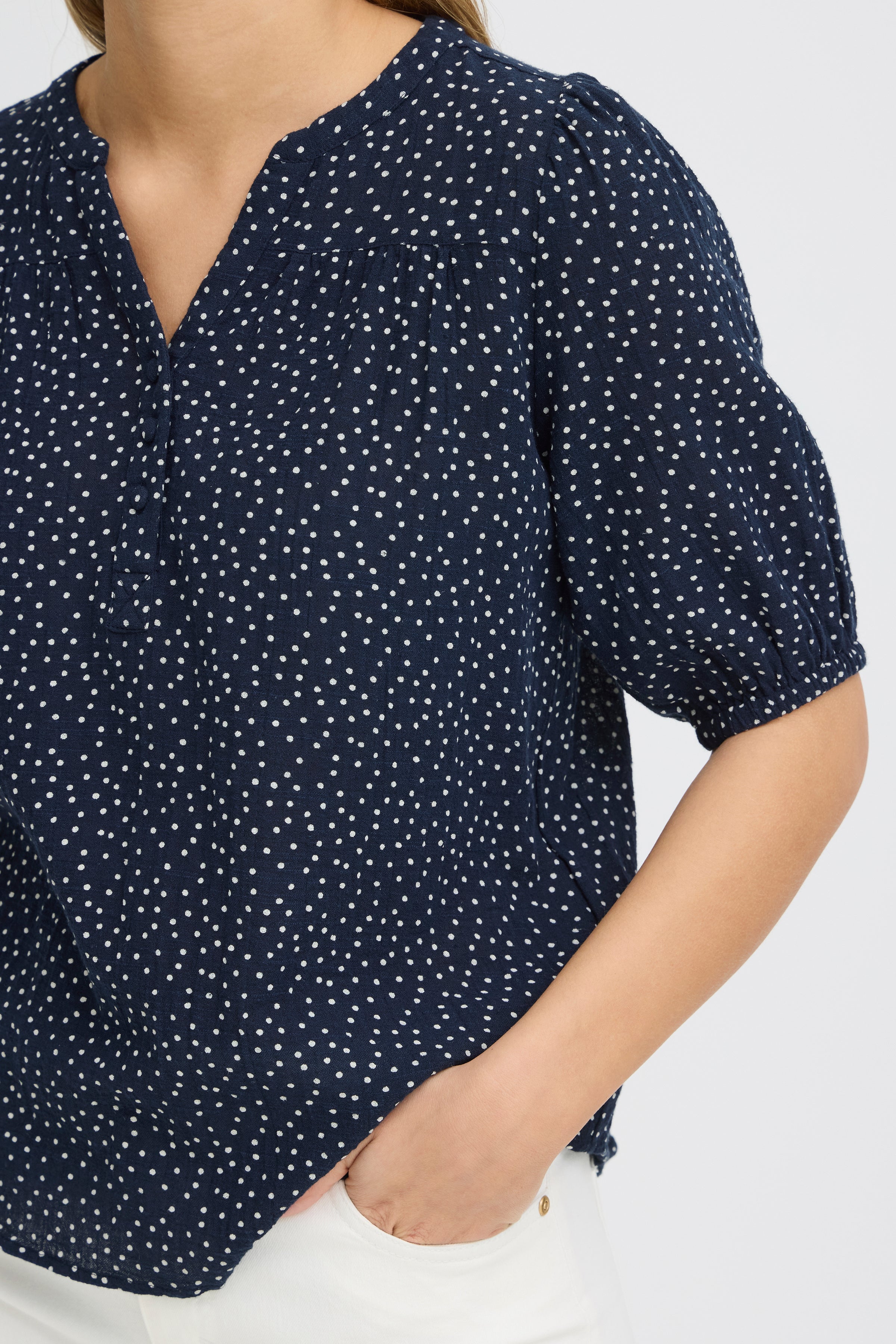 Fransa Bobbi Bluse 1 Prikker Blå