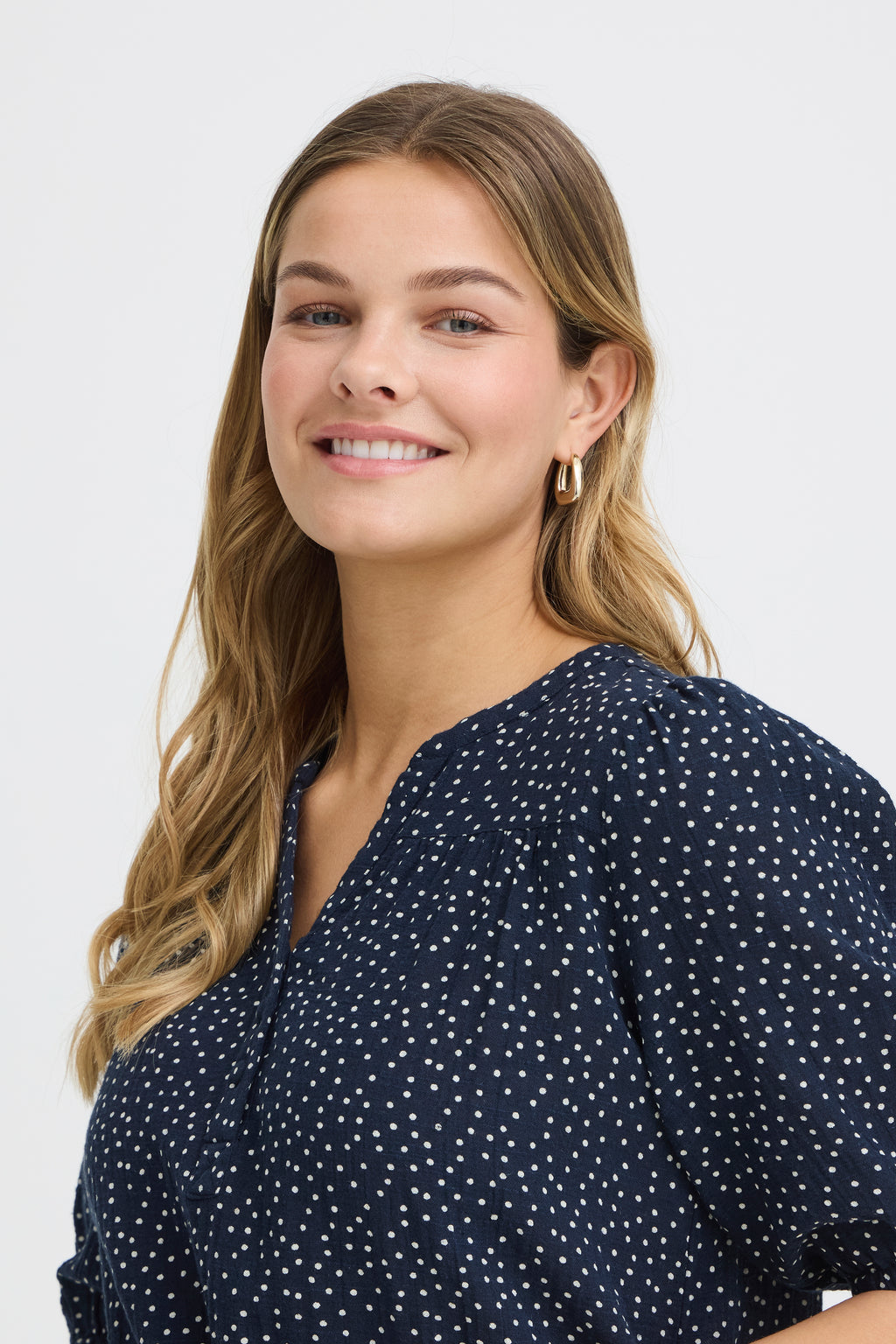Fransa Bobbi Bluse 1 Prikker Blå
