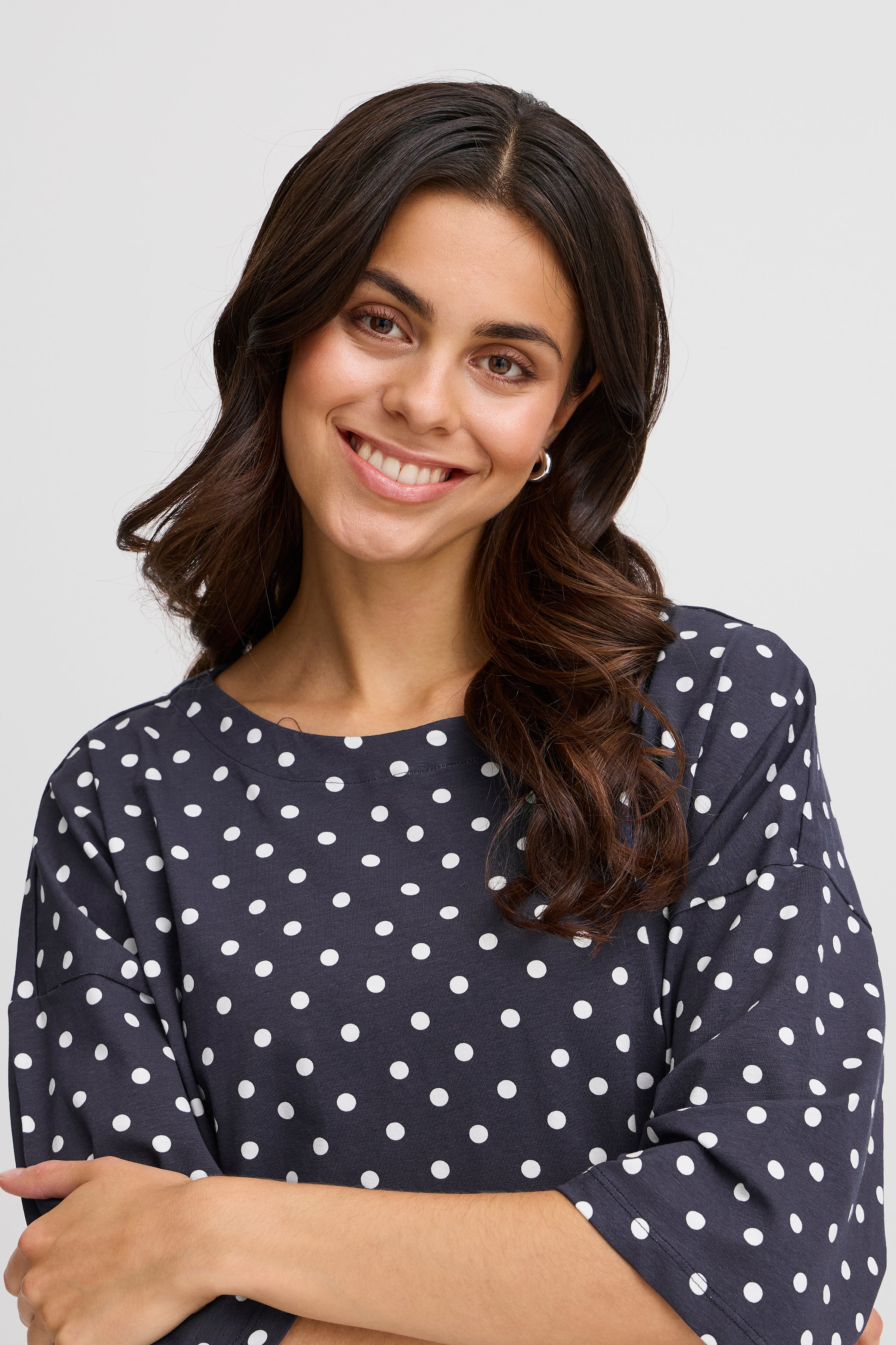 Fransa Siva T Shirt 3 Blå Prikker