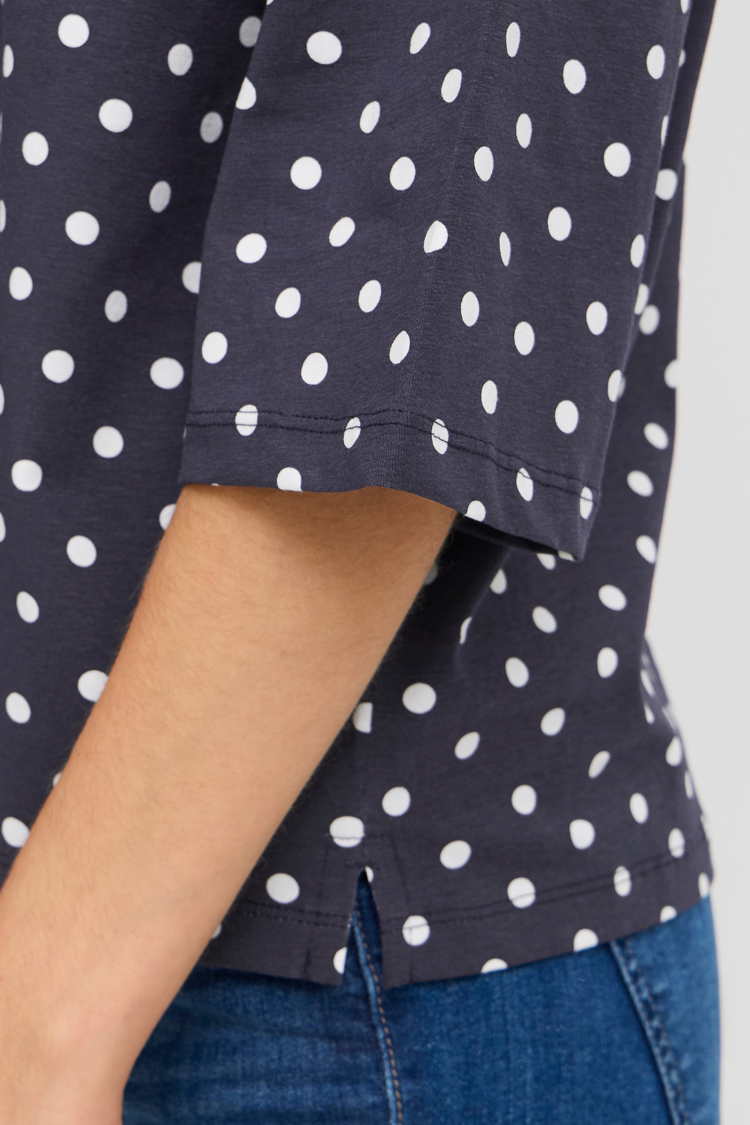 Fransa Siva T Shirt 3 Blå Prikker