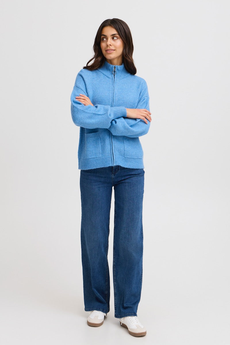 Fransa Elvira Cardigan 2 Azure Blå Melange