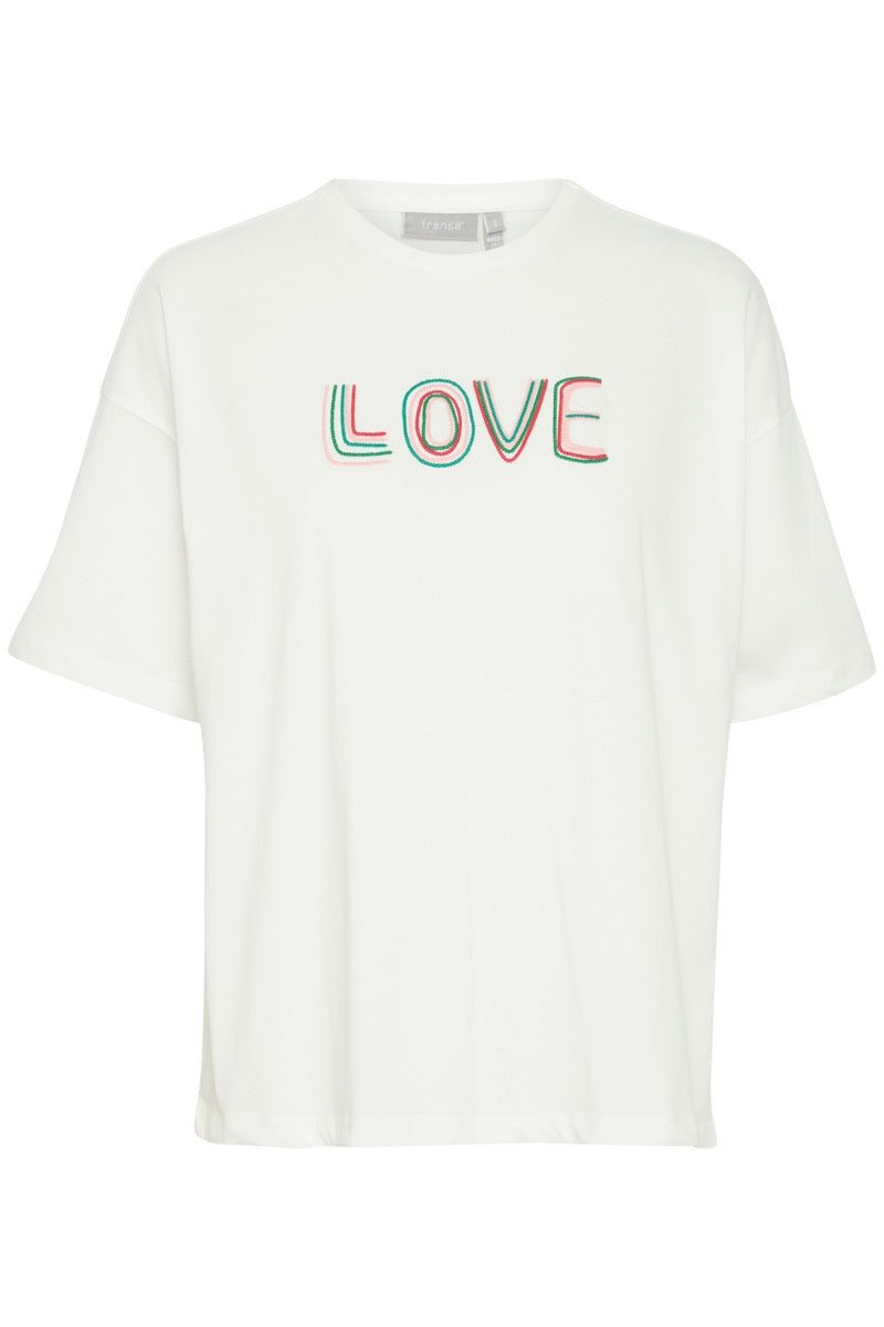 Fransa Koko T-shirt 1 Love Print Blanc Hvid