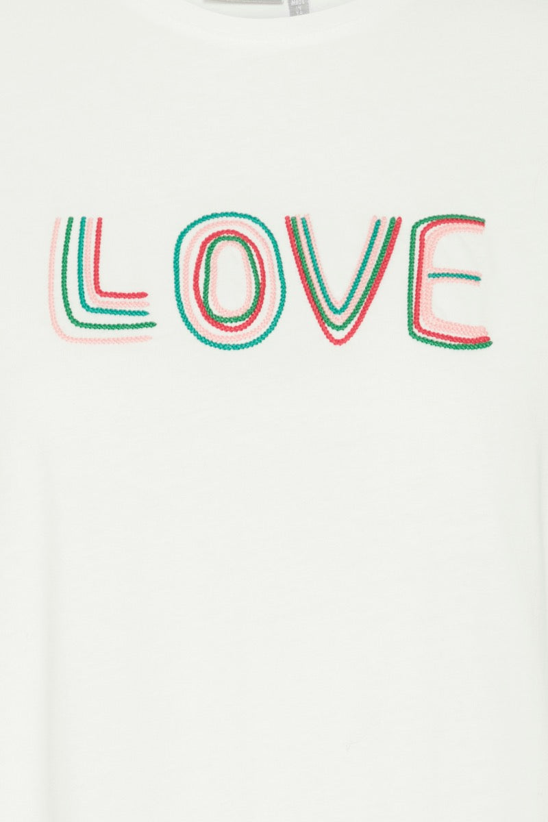 Fransa Koko T-shirt 1 Love Print Blanc Hvid