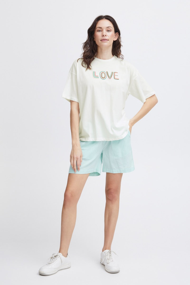 Fransa Koko T-shirt 1 Love Print Blanc Hvid