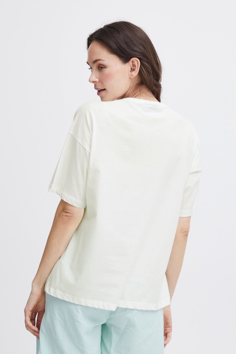 Fransa Koko T-shirt 1 Love Print Blanc Hvid