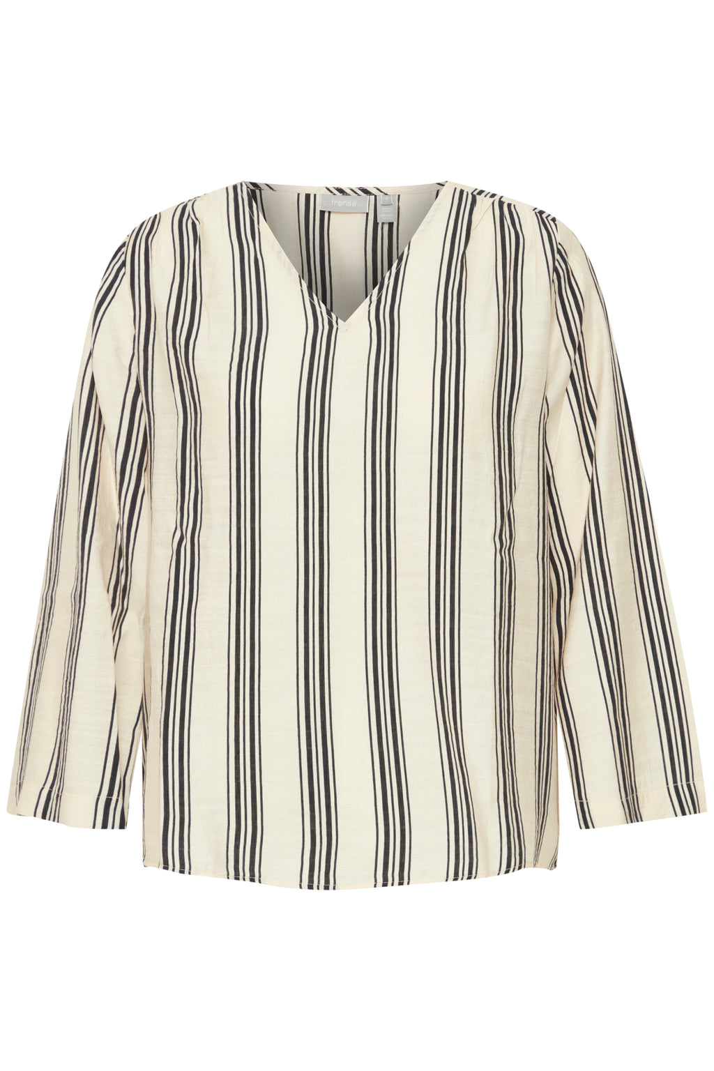 Fransa Ariana 1 Bluse Stribet Birch Mix Creme Brun