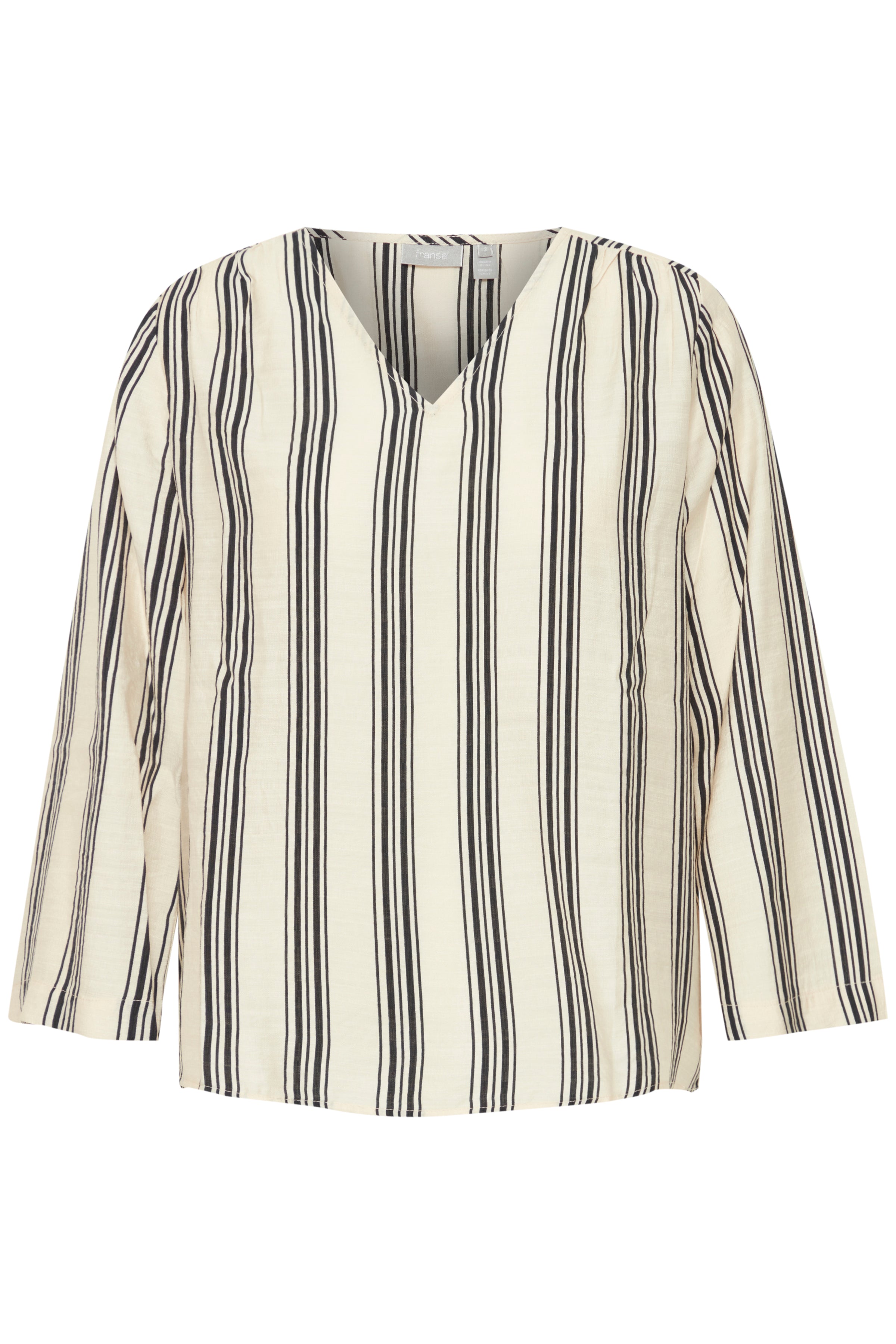 Fransa Ariana 1 Bluse Stribet Birch Mix Creme Brun