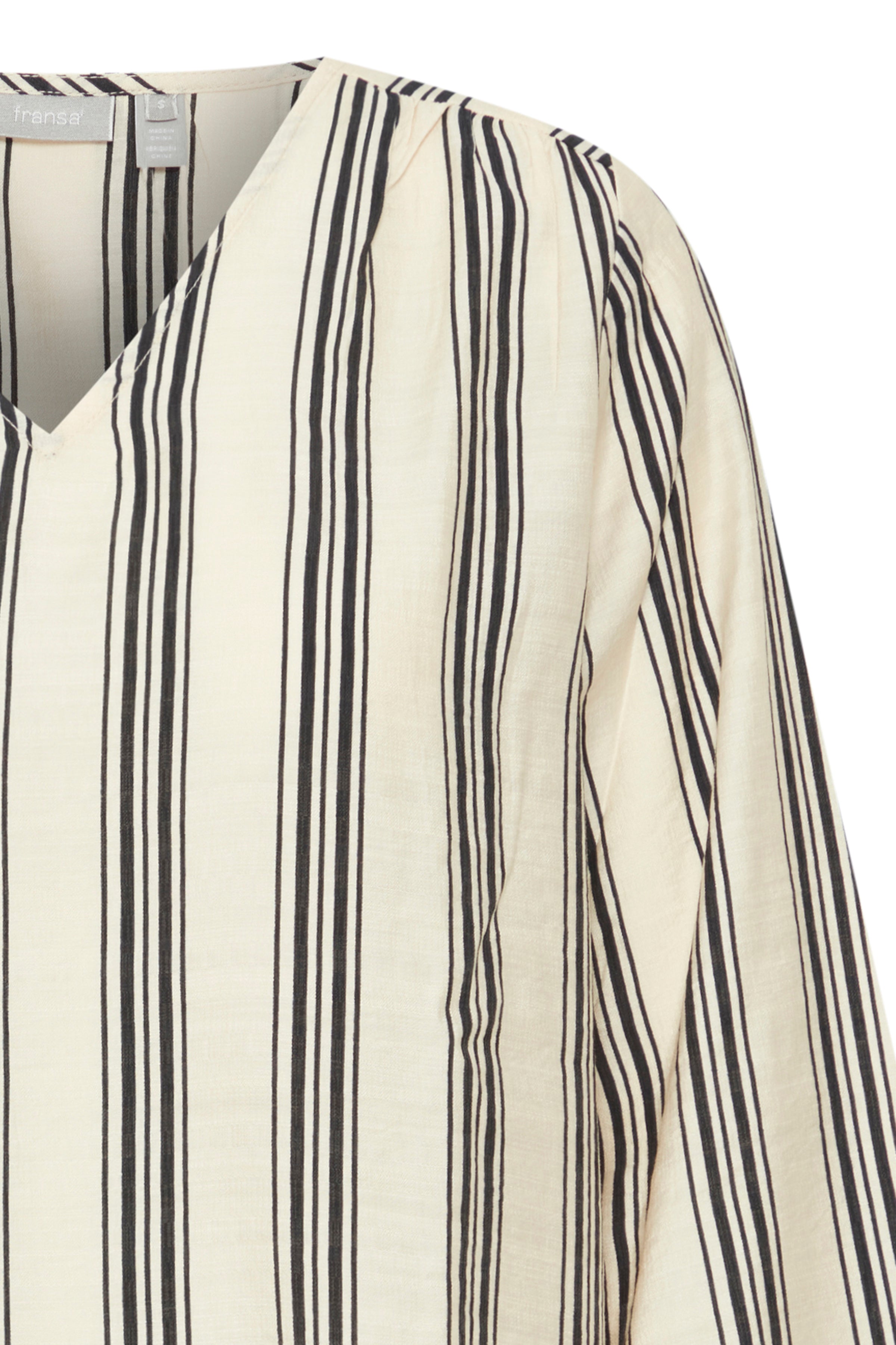 Fransa Ariana 1 Bluse Stribet Birch Mix Creme Brun