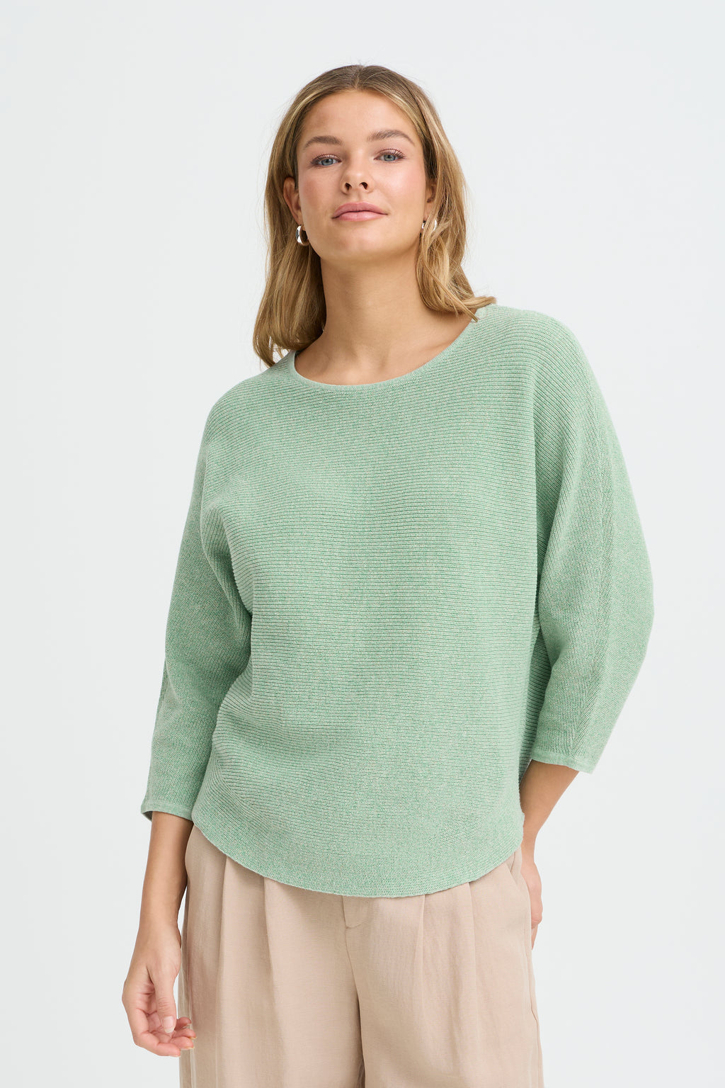Fransa Sinja Pullover 1 Creme De Menthe Grøn