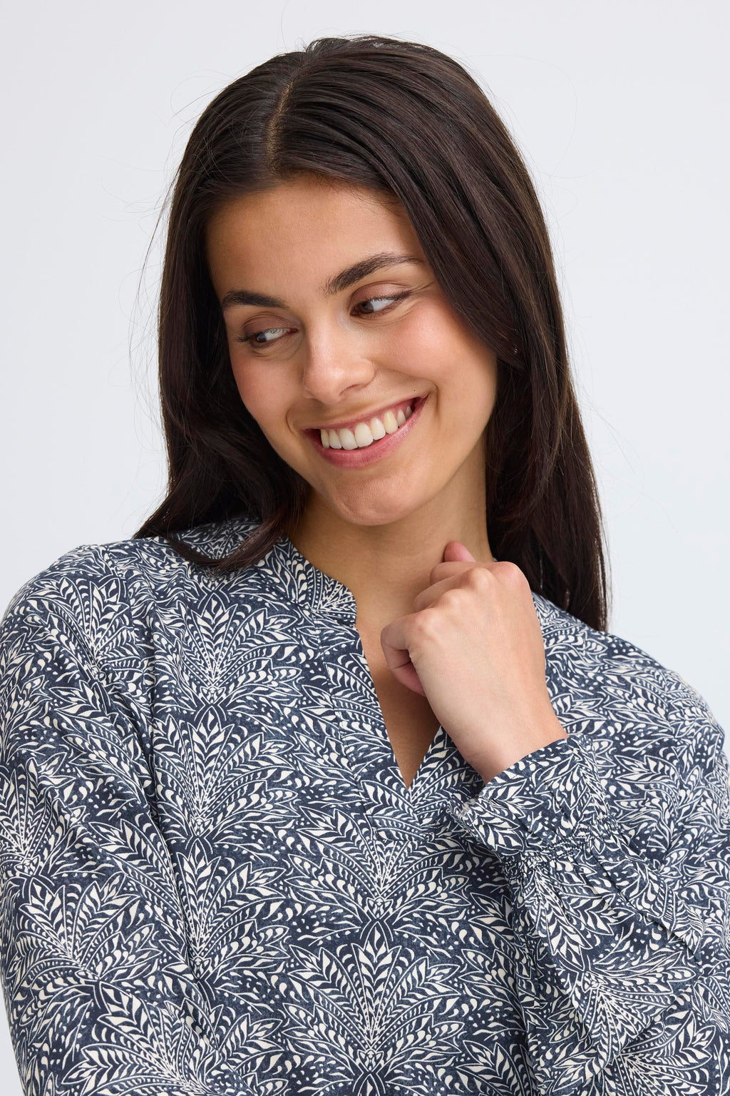 Fransa Flowy 3 Bluse Night Whisper Blå