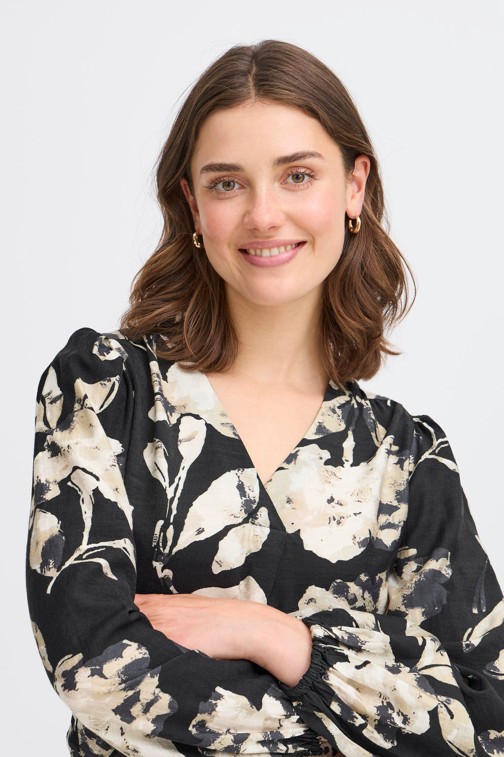 Fransa Ariana Bluse 4 Blomstret Sort