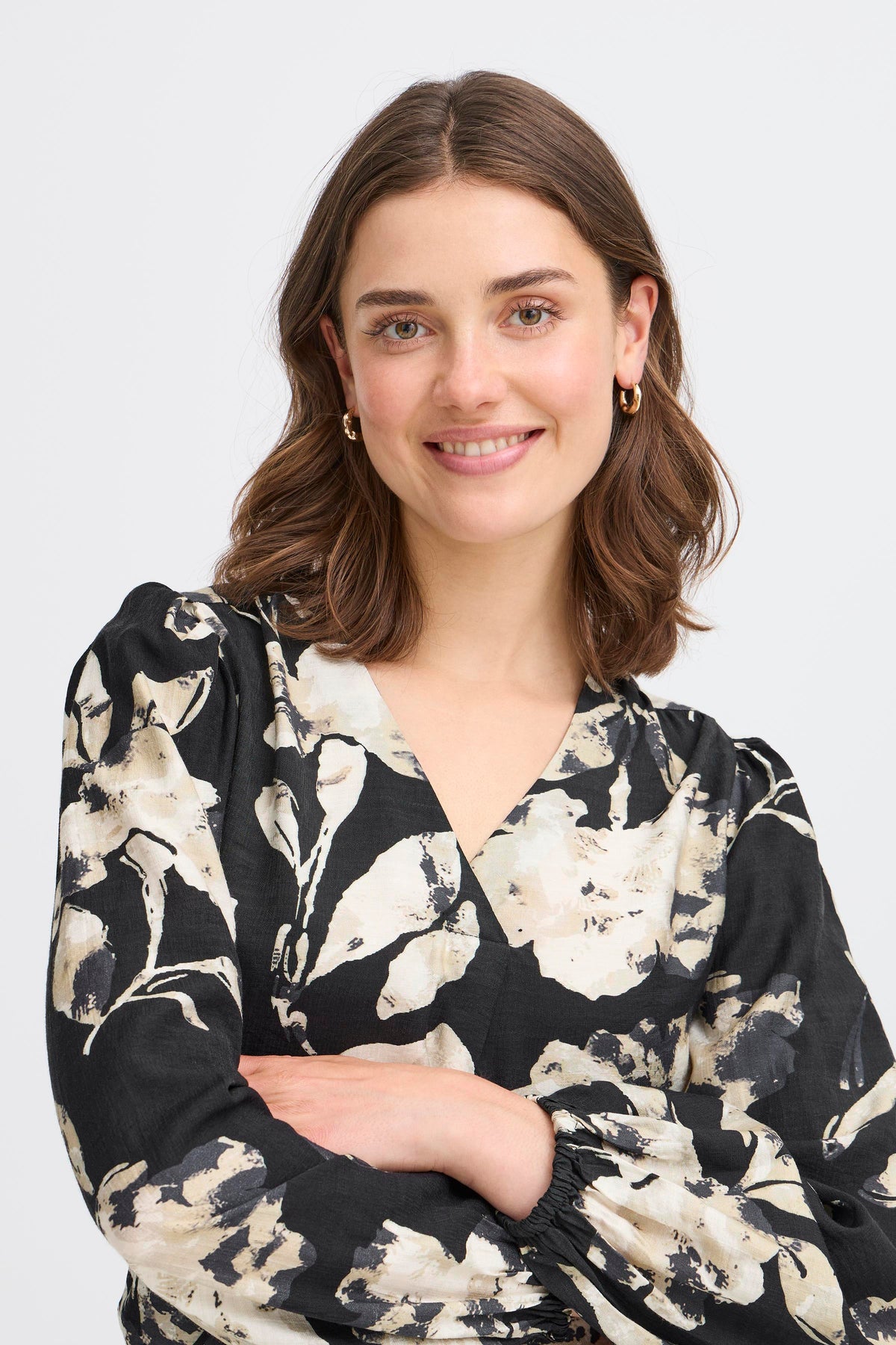 Fransa Ariana Bluse 4 Blomstret Sort