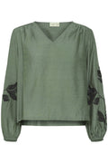 FRANSA Harbo Bluse Laurel Wreath Grøn