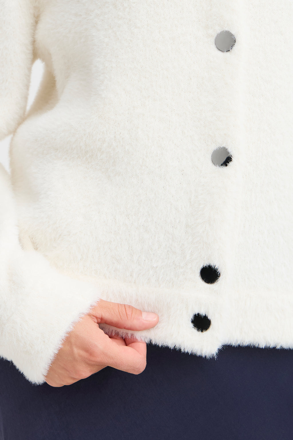 Fransa Reese 1 Cardigan Birch Hvid