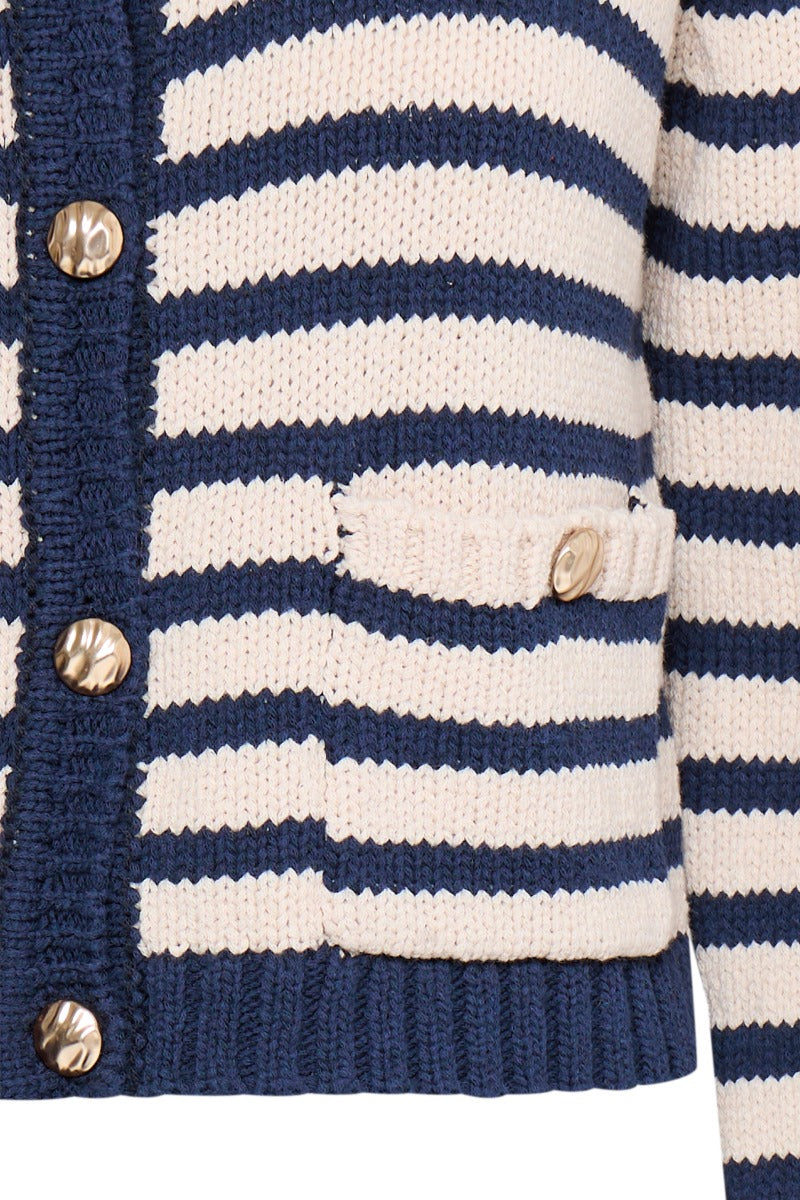 FRANSA Belinda Cardigan Beige Navy