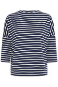 Fransa Siva T Shirt Strib Hvid Blå