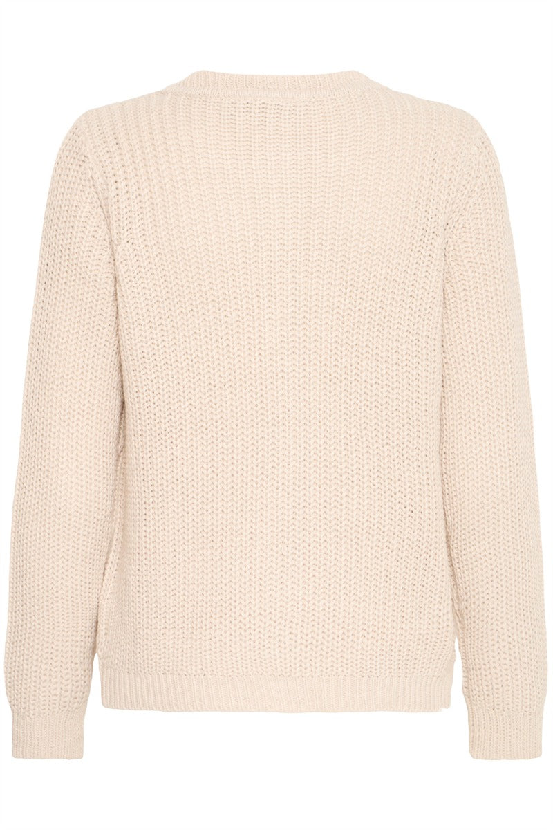 Fransa Erni Cardigan 1 Limestone Melange