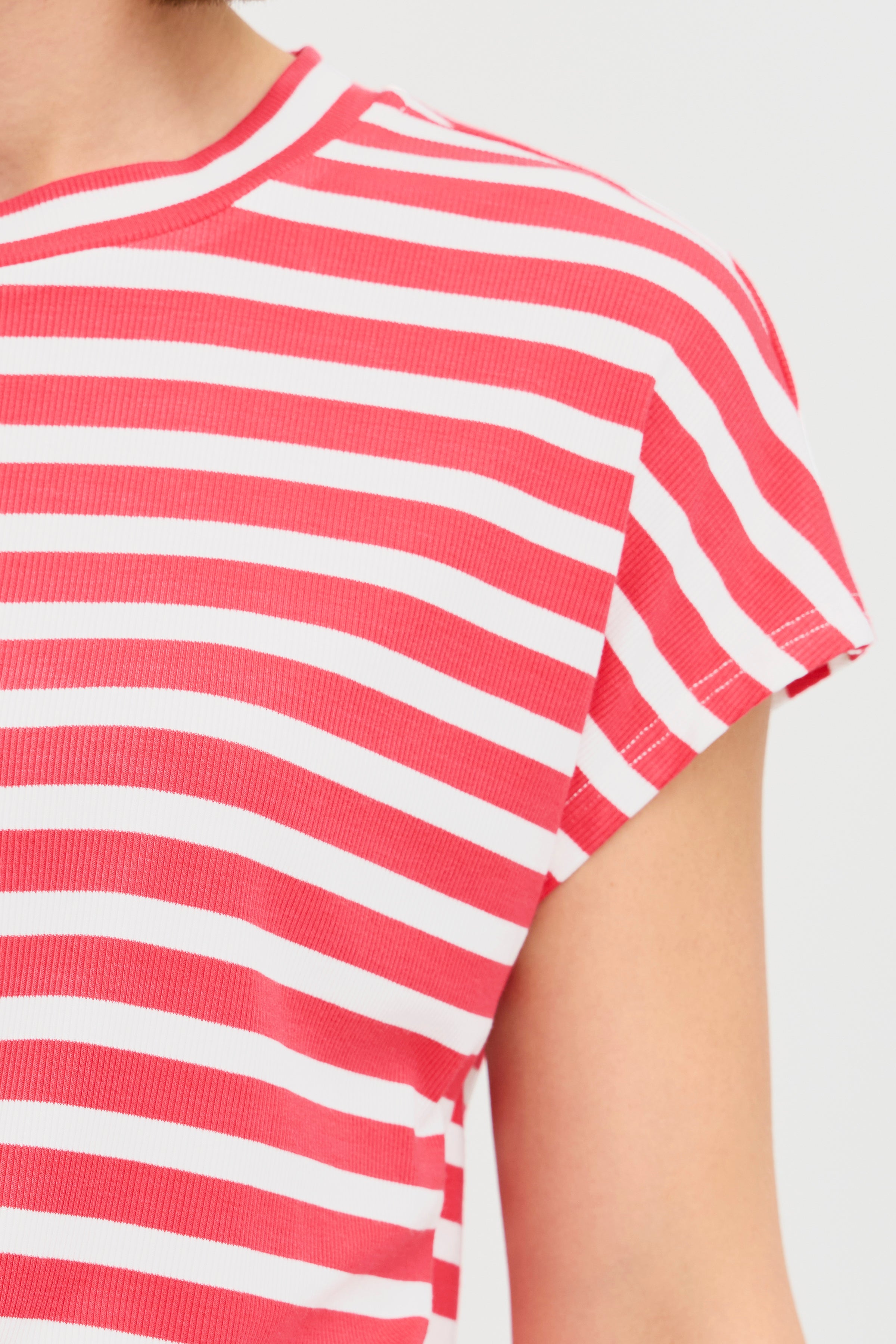 Fransa Cano 1 T-shirt Stribet Teaberry Rød