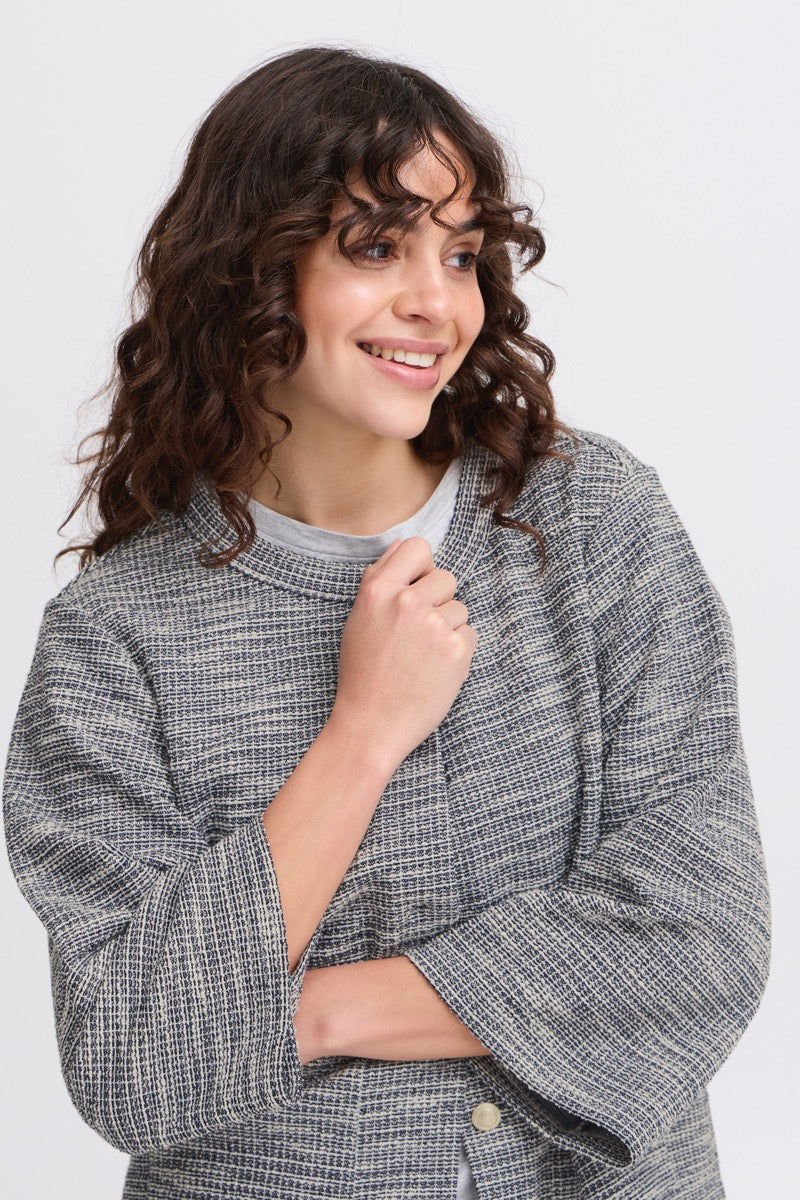 Fransa Carlina Cardigan 1 Navy Blazer Mix