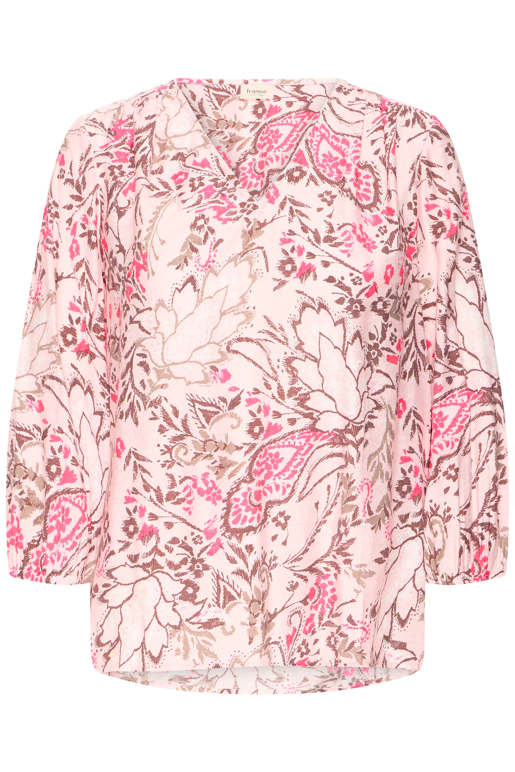 Fransa Ariana Bluse 6 Femi Bouquet Lotus Blomster Lyserød