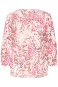 Fransa Ariana Bluse 6 Femi Bouquet Lotus Blomster Lyserød