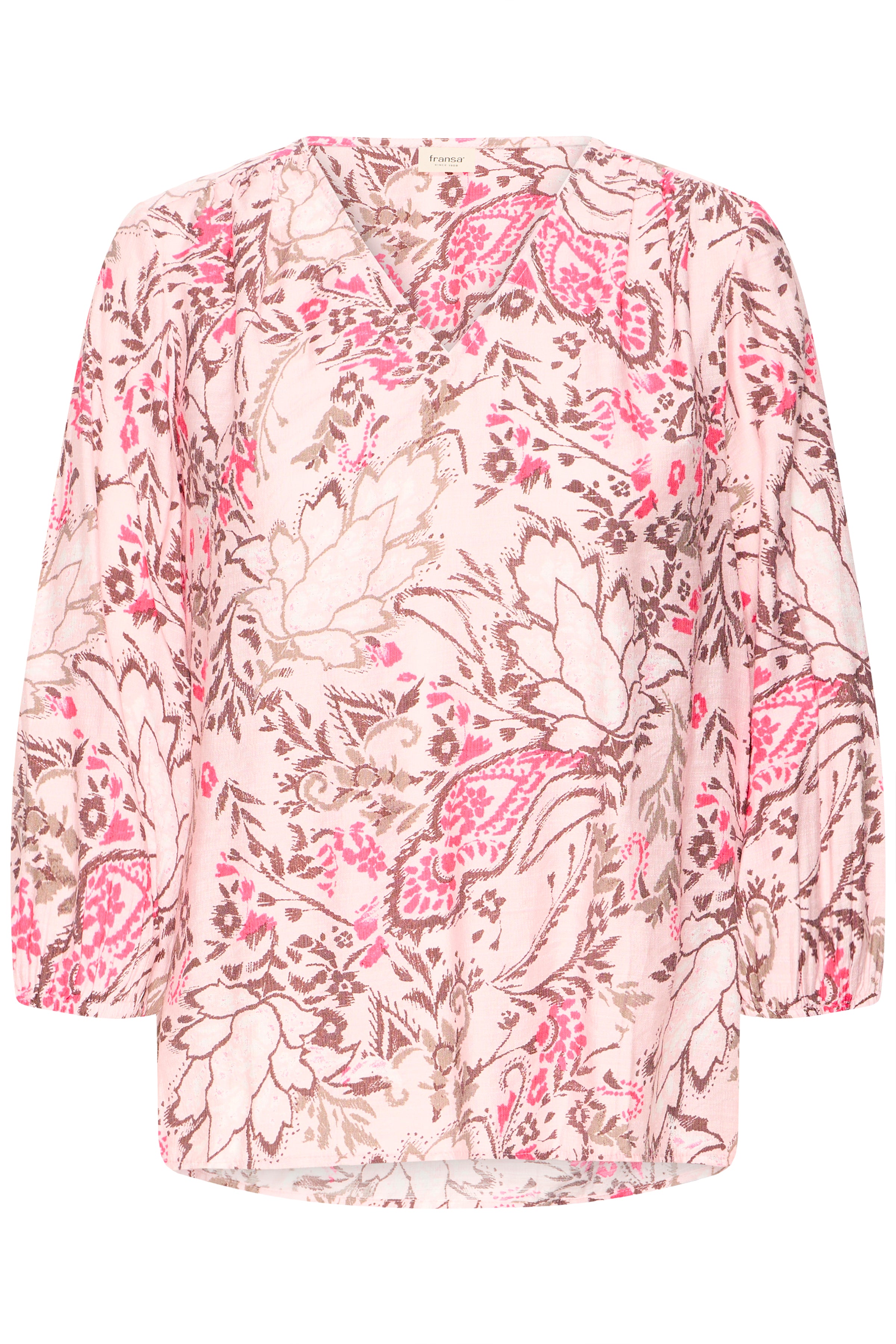 Fransa Ariana Bluse 6 Femi Bouquet Lotus Blomster Lyserød