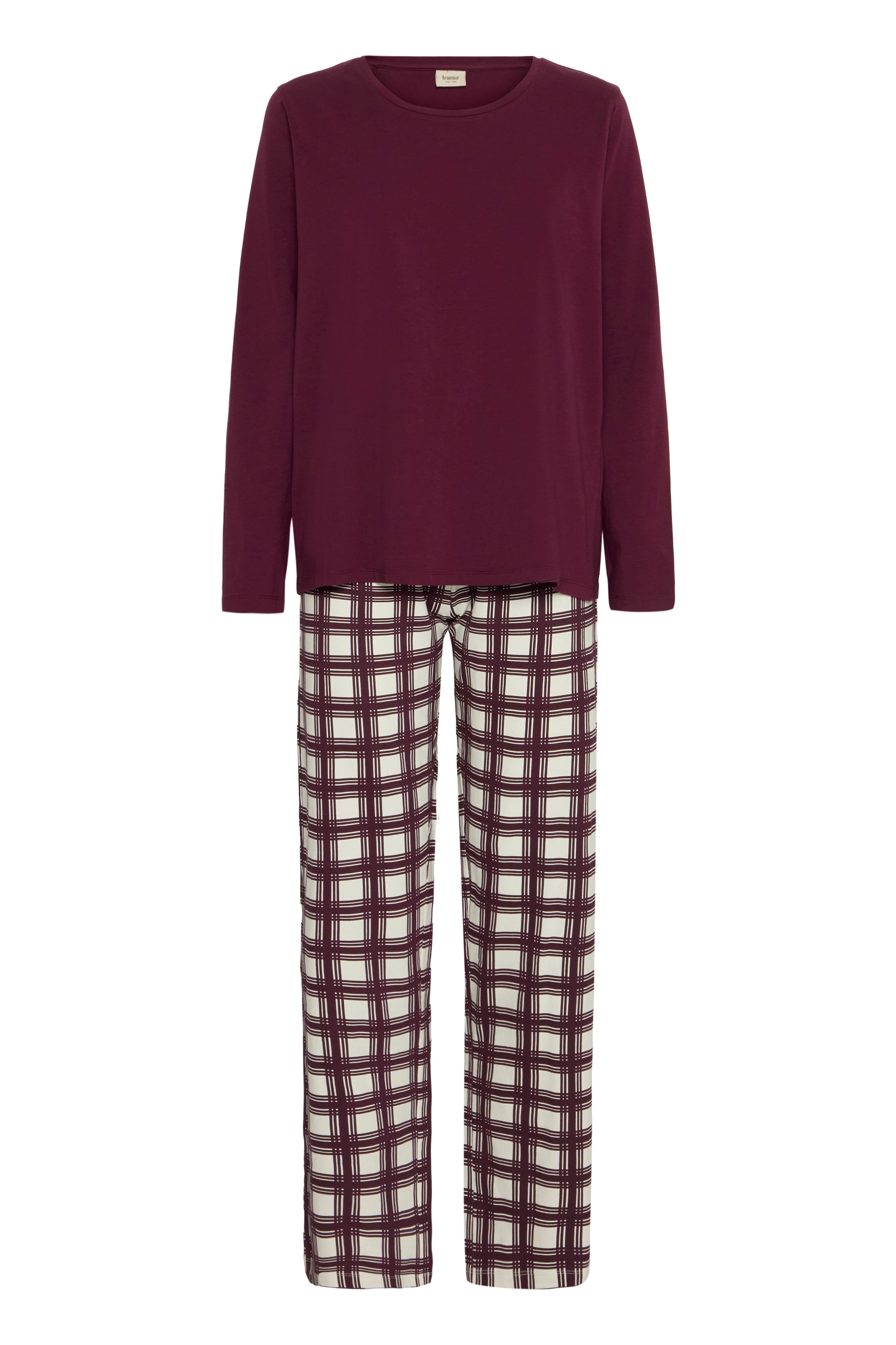 Fransa KAFI 1 Relax Sæt Bluse Buks Poinsettia Brun