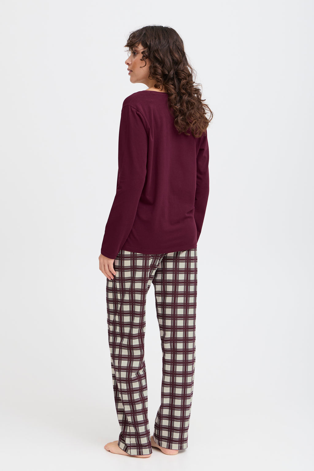 Fransa KAFI 1 Relax Sæt Bluse Buks Poinsettia Brun