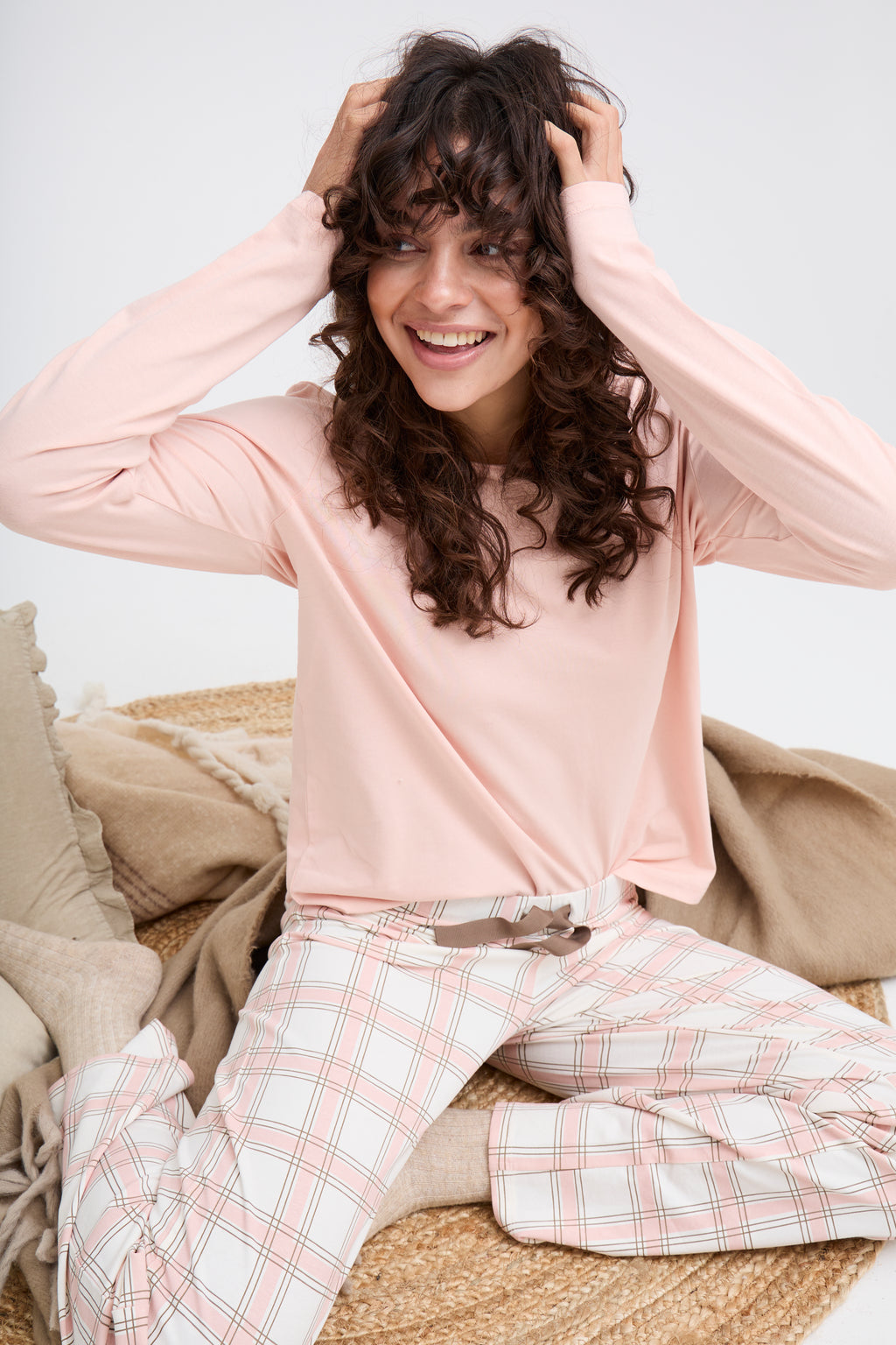 Fransa KAFI 1 Relax Sæt Bluse Buks Smoke Rosa