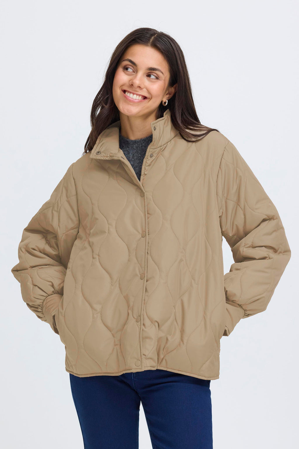 Fransa Egia Jakke 1 Desert Taupe Brun