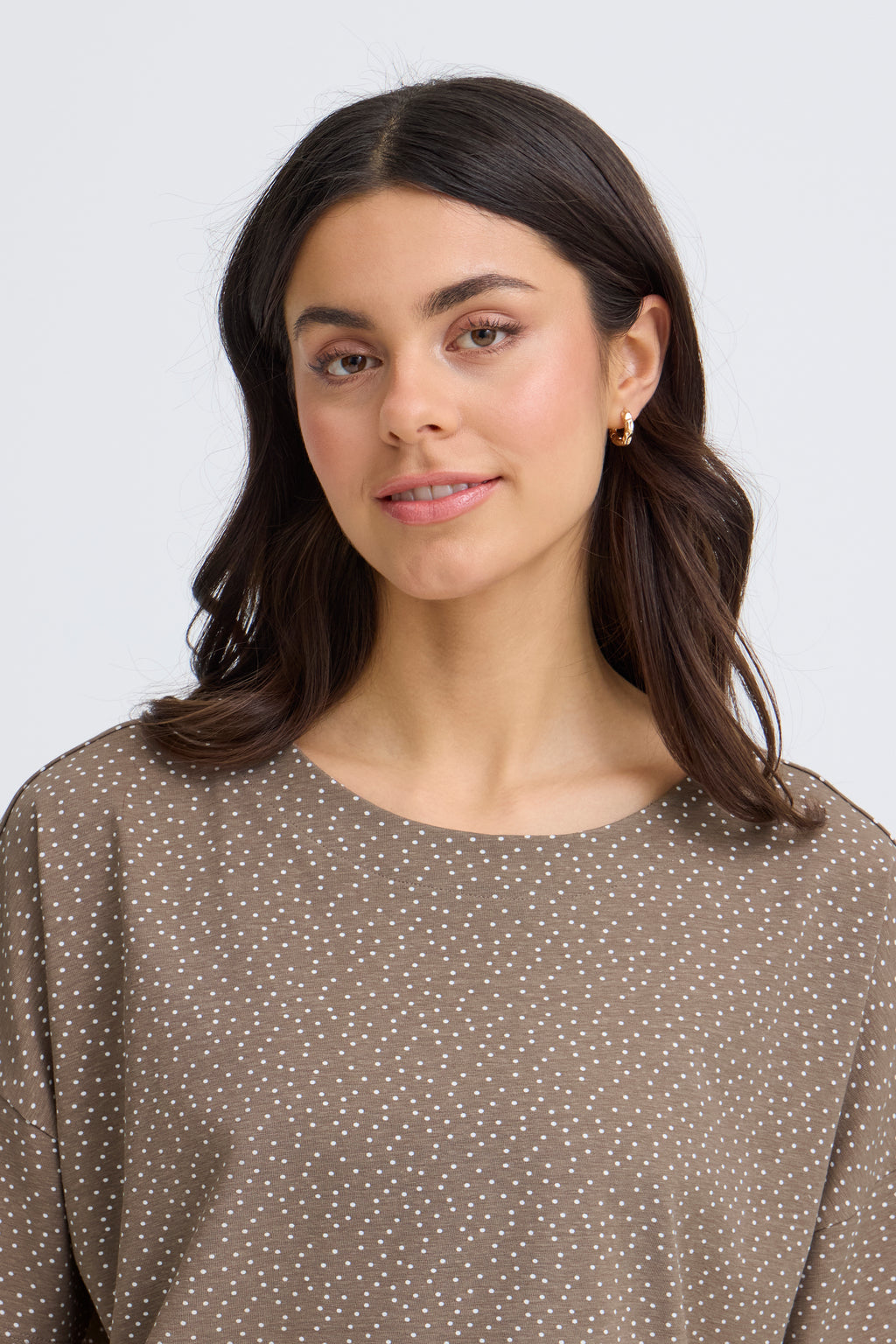 Fransa Siva T-shirt 7 Prikket Brun Hvid