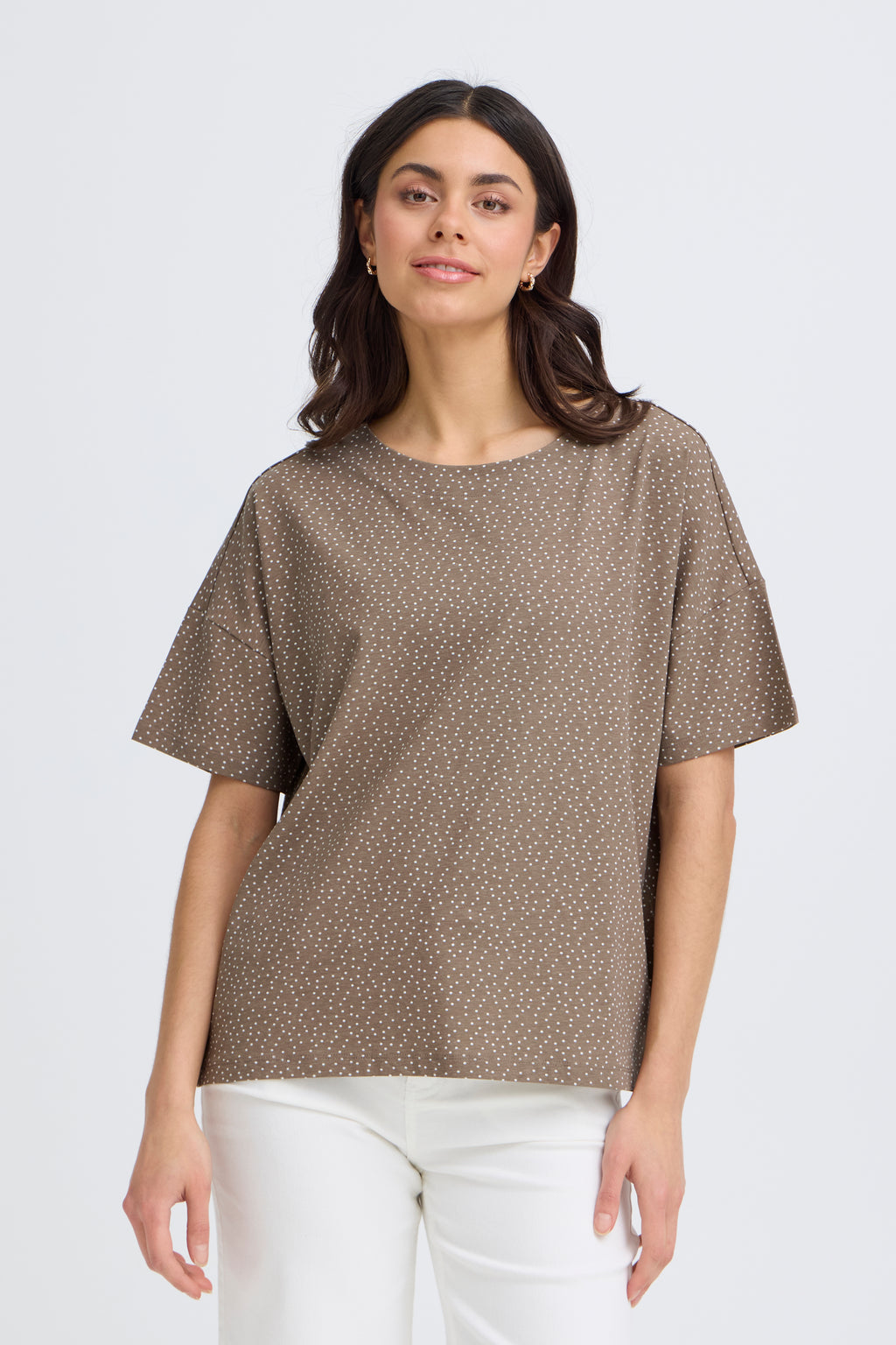 Fransa Siva T-shirt 7 Prikket Brun Hvid
