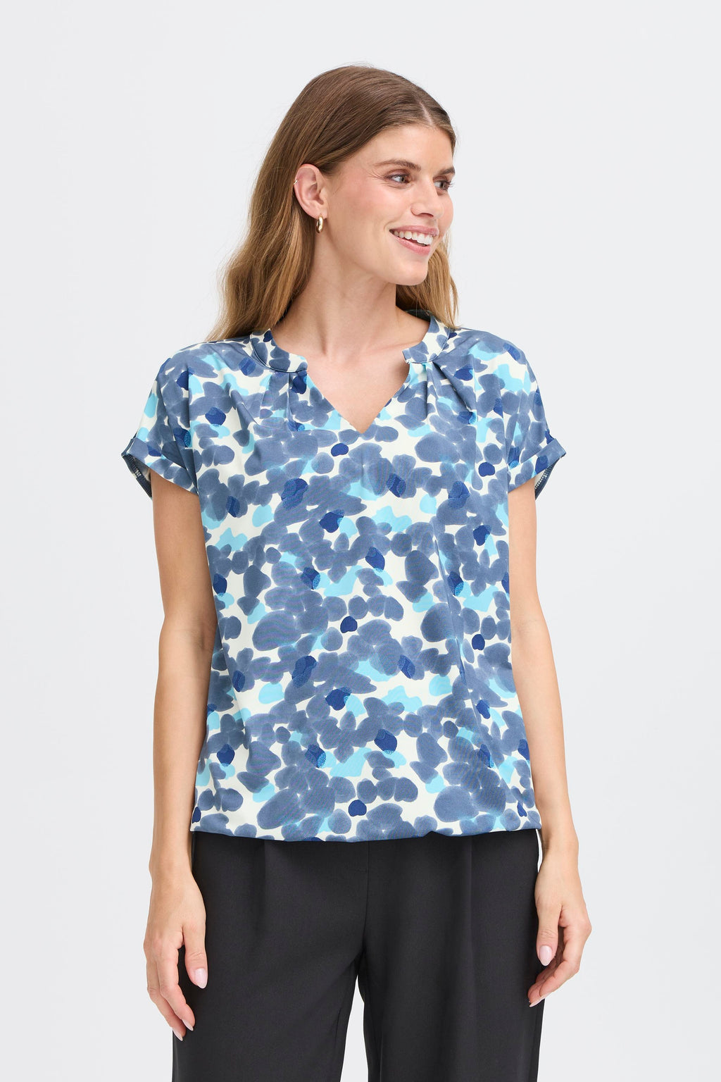 Fransa Seen 6 T-shirt Bering Sea Art Blå