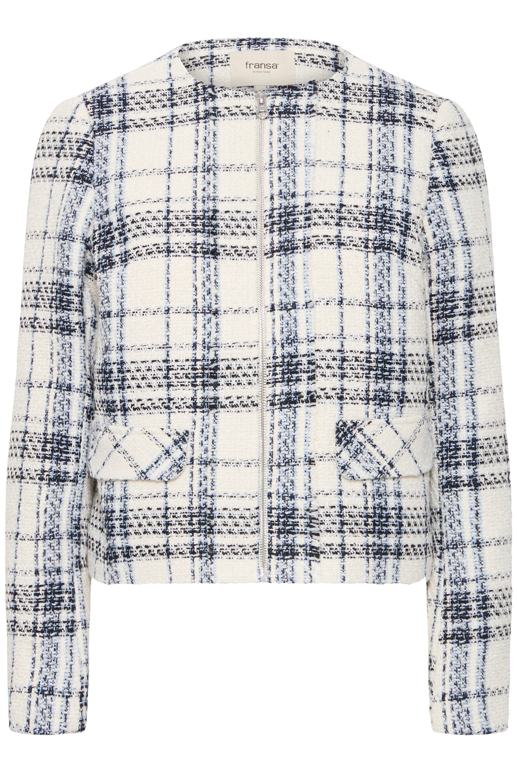 Fransa Amaya 1 Jakke Bering Sea Art Creme Sort Blå