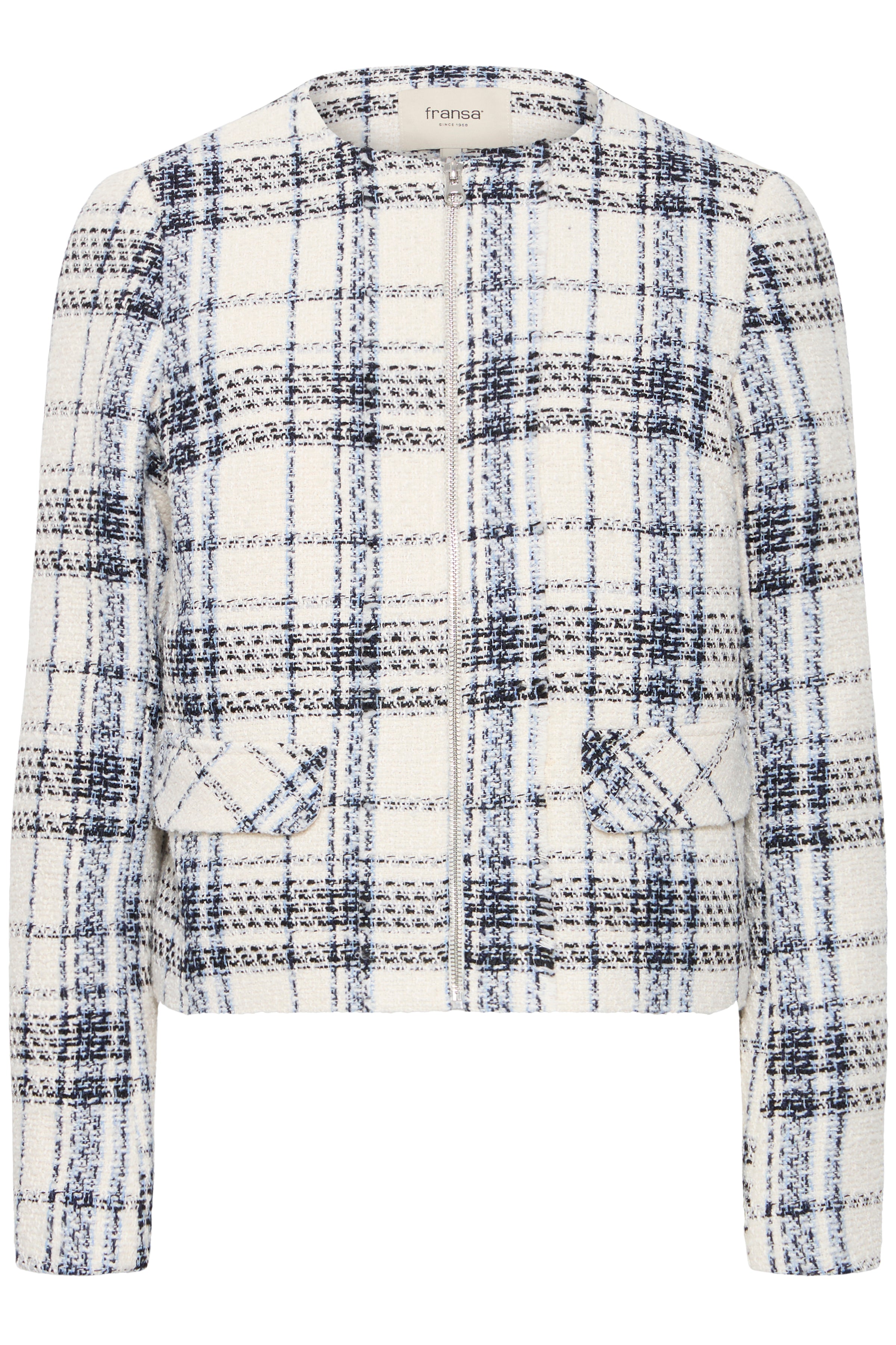 Fransa Amaya 1 Jakke Bering Sea Art Creme Sort Blå