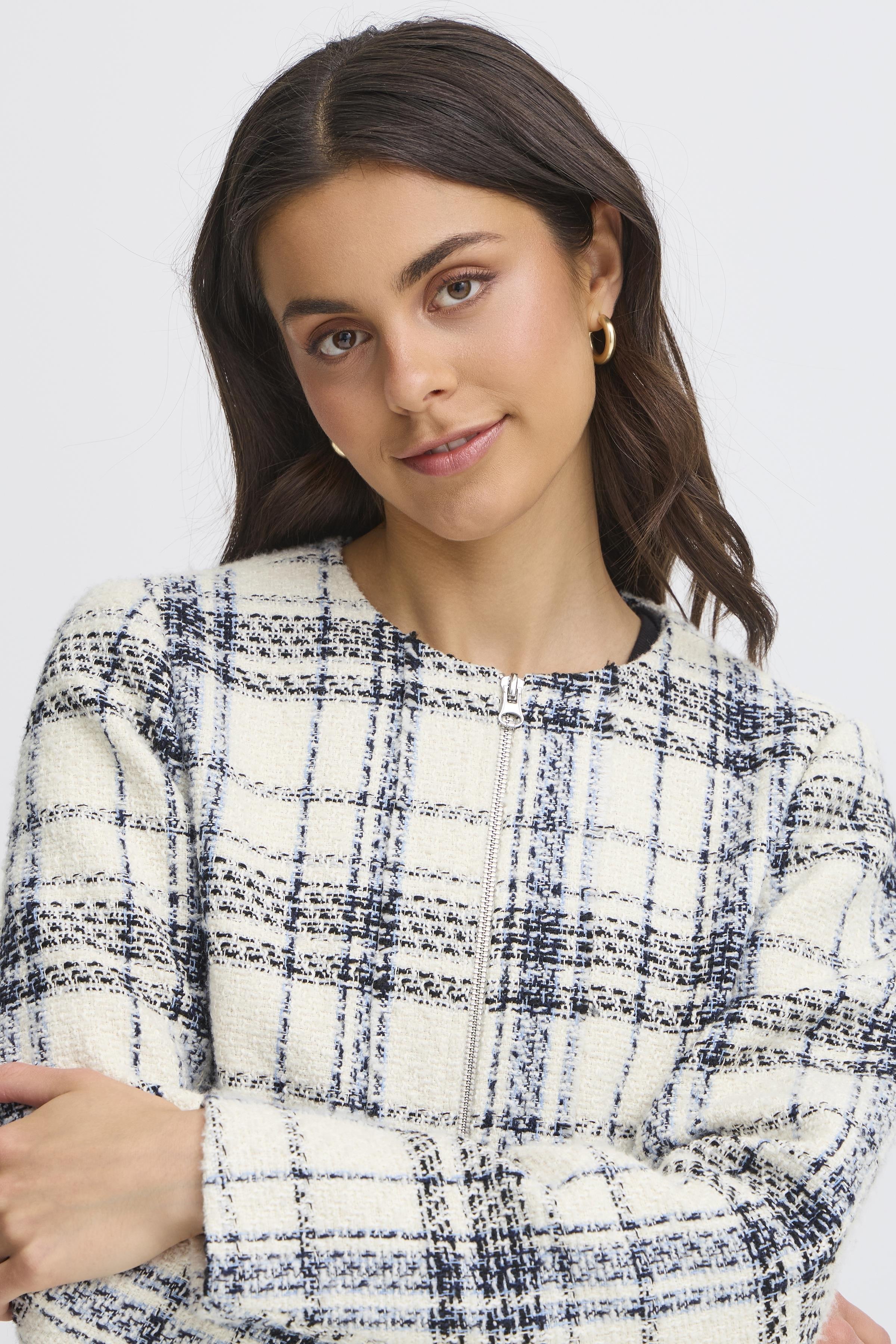 Fransa Amaya 1 Jakke Bering Sea Art Creme Sort Blå